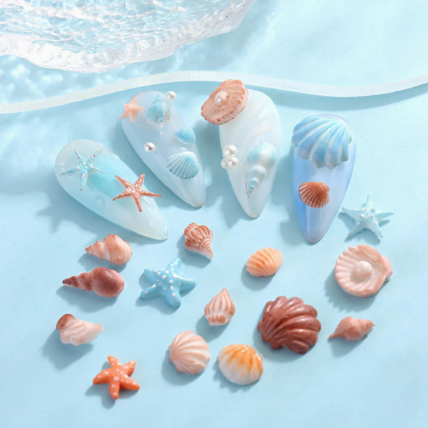 Zestaw silikonowych form do zdobienia paznokci, 3 szt., 3D Plumeria, kwiat i ocean, muszla z długopisem, przezroczyste formy do zdobienia paznokci, narzędzia do manicure, formy para Uñas
