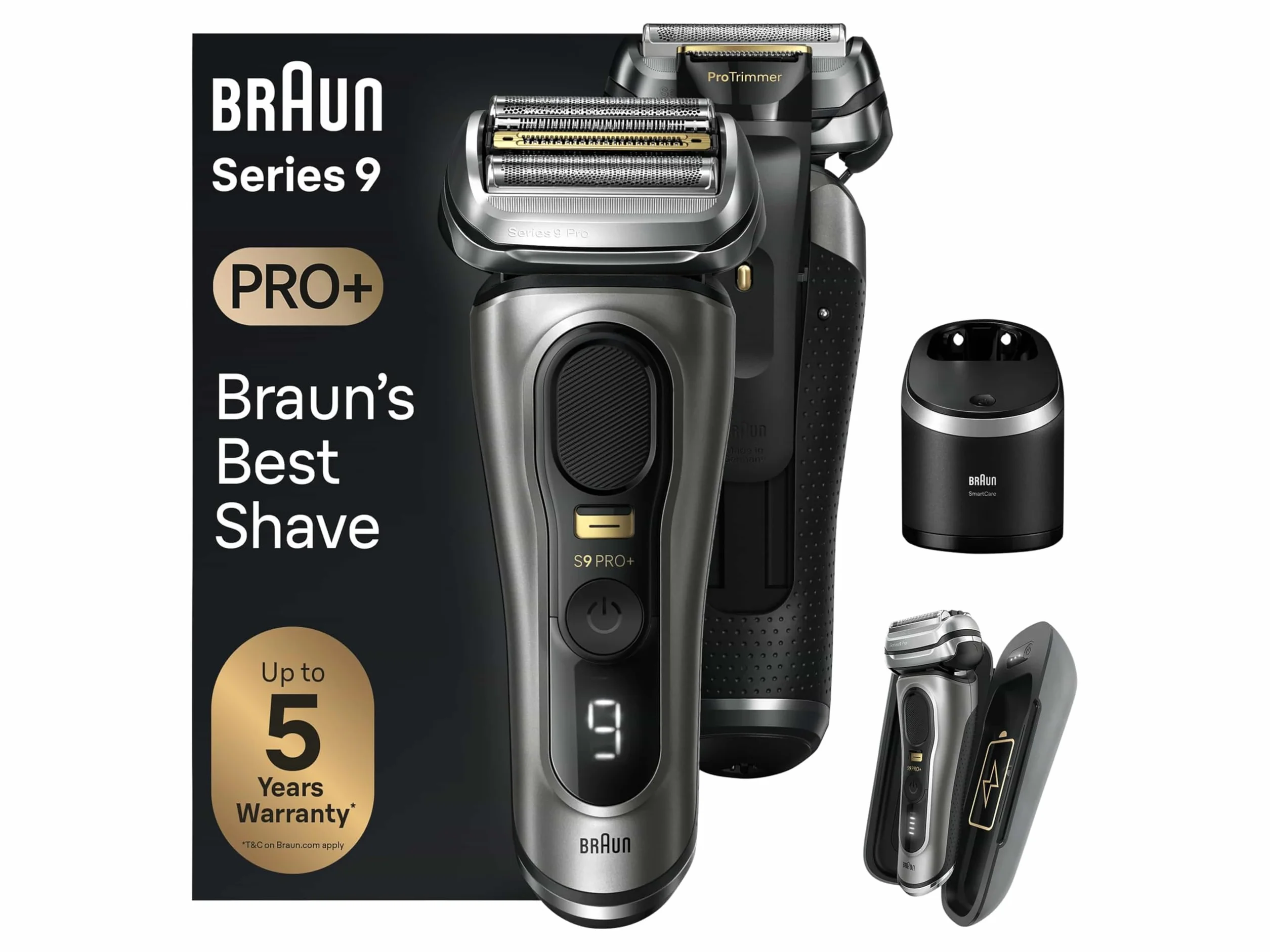 Braun Series 9 Pro 9575cc golarka elektryczna z 5 elementami stacja czyszcząca etui