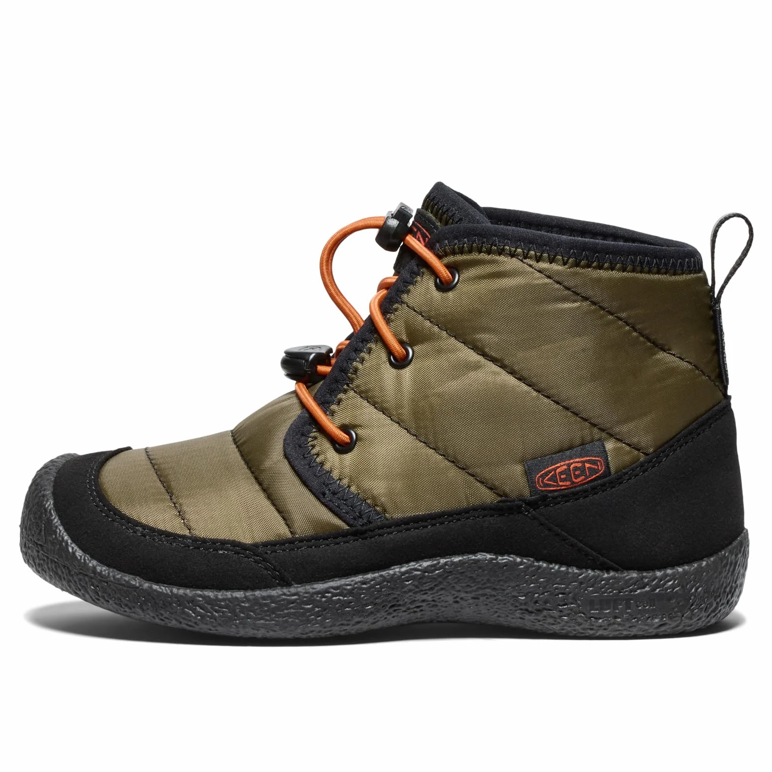 KEEN Unisex dziecięce buty Howser 2 Chukka wodoodporne buty, Ciemny oliwkowy złoty płomień, 37 EU