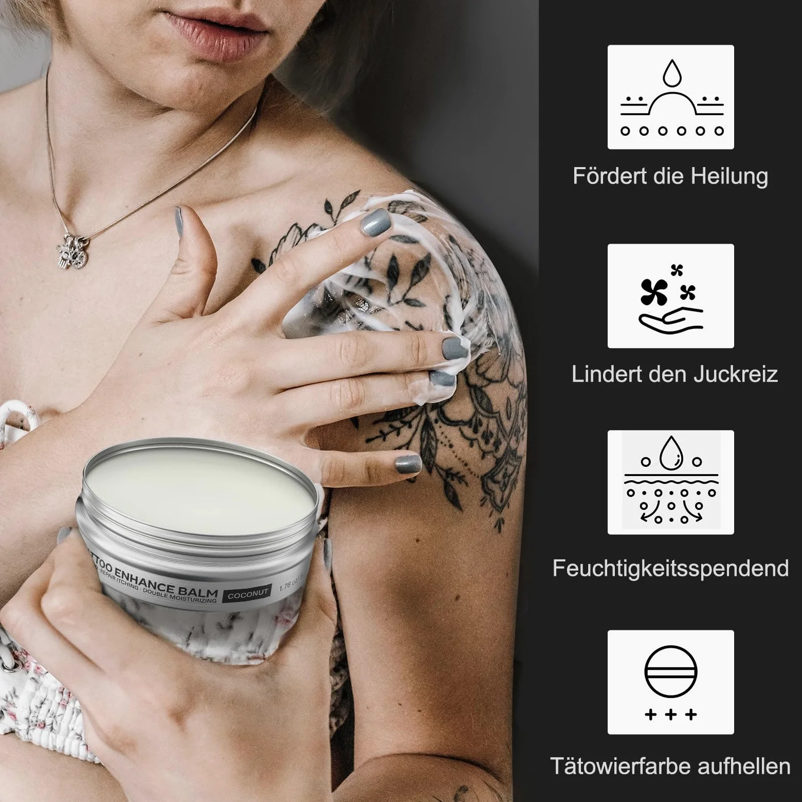 krem do tatuażu, balsam do tatuaż, kremowy do pielęgnacji tattoo, rozjaśniający i nawilżający, wzmacnia kolory tattoos, wspomaga gojenie