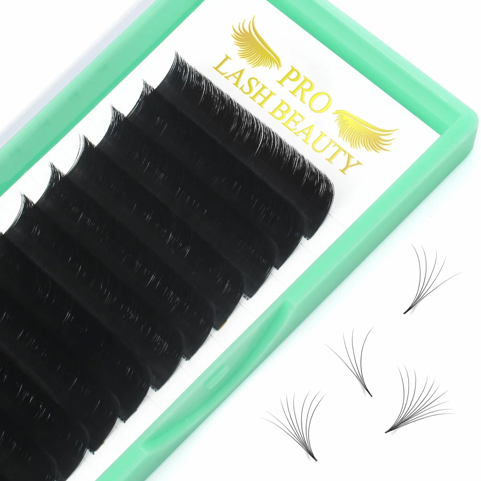 Easy Fan Lashes DD-0.07-13, rzęsy wachlarzowe do metody objętościowej, skręt C, D, przedłużenie rzęs, 8-15 mm, objętościowe rzęsy (DD-0.07,13 mm)