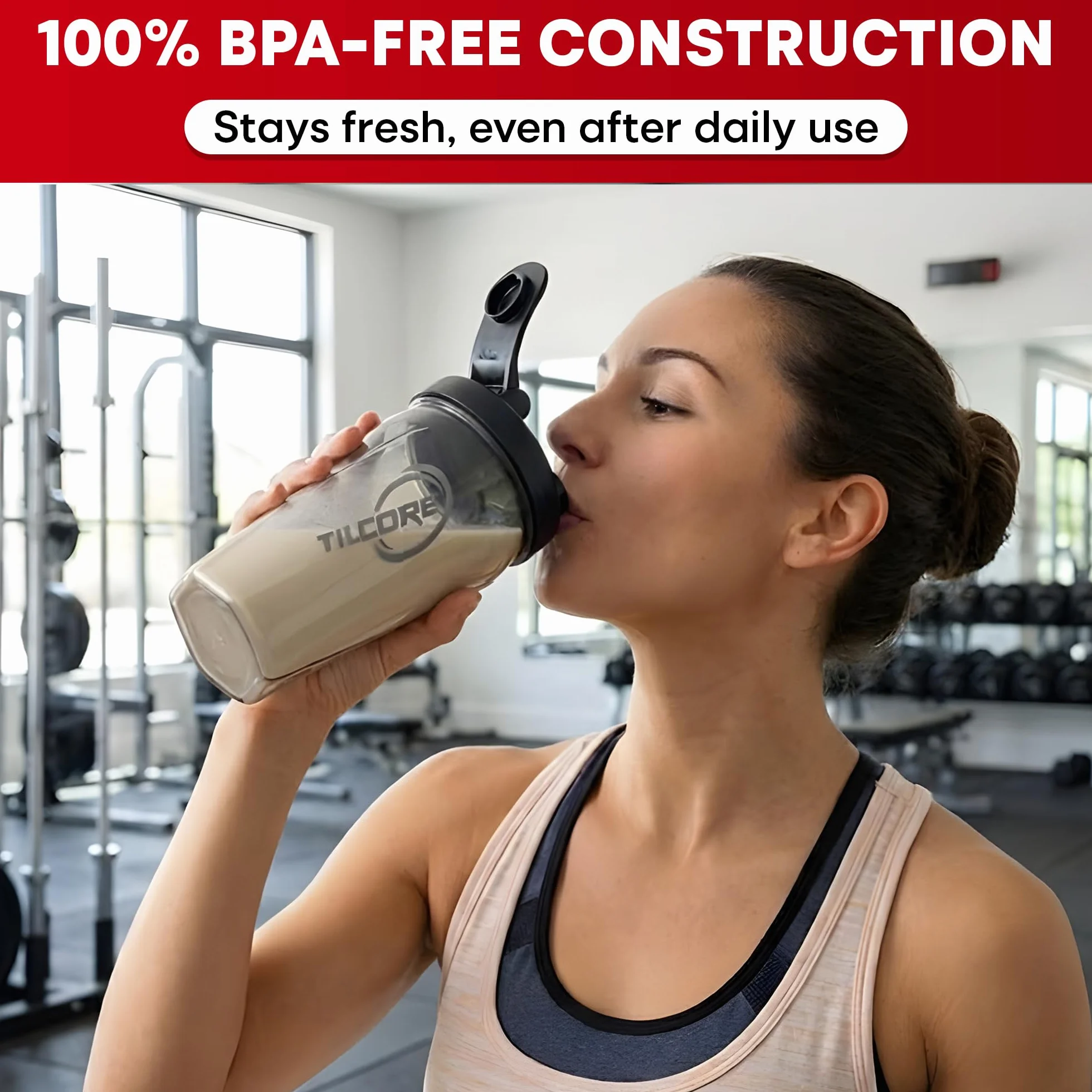 Vortex Protein Shaker Bottle 700 ml – wysokiej jakości kubek do koktajli proteinowych i smoothie, szczelny i trwały, do aktywnego stylu życia