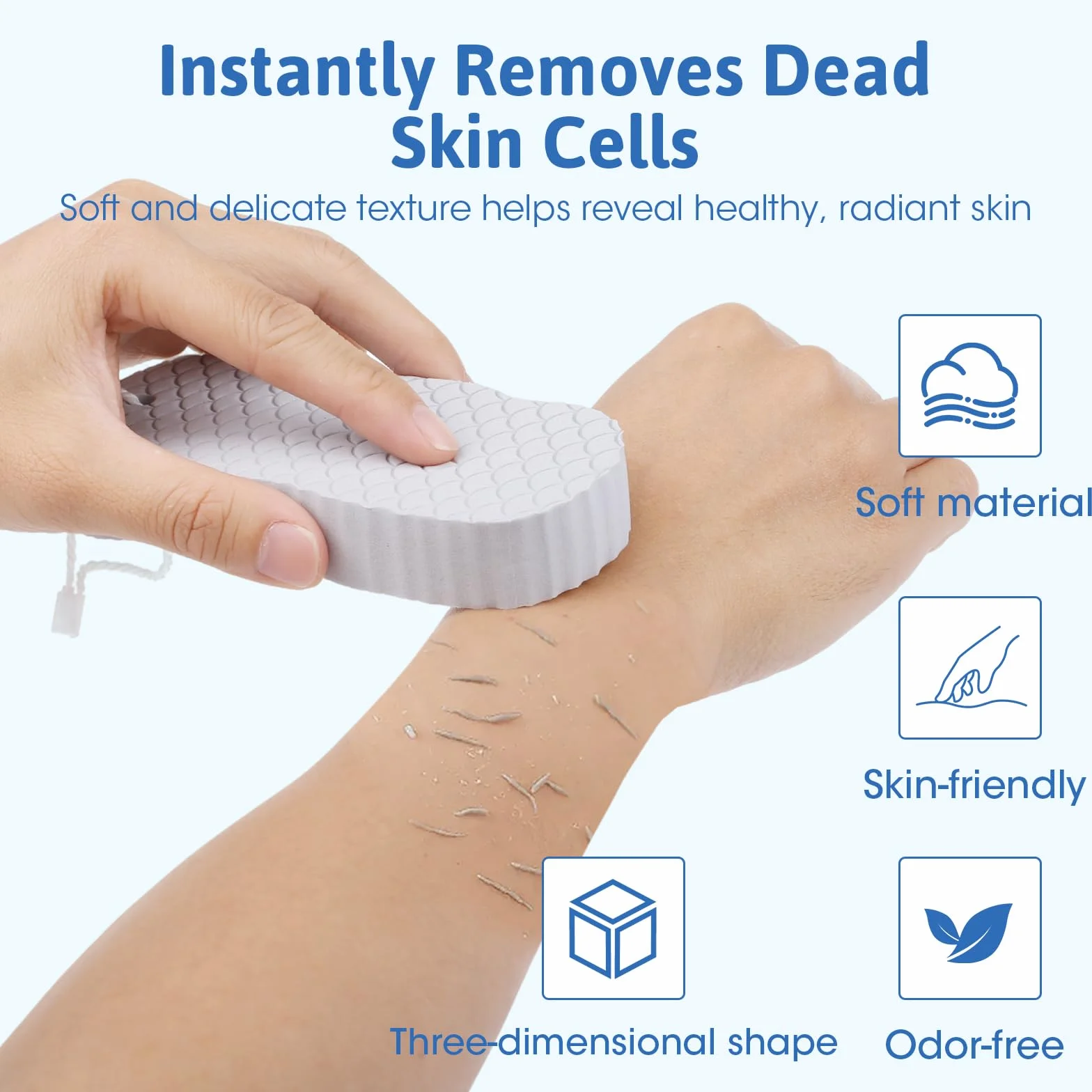 Gąbka do kąpieli peelingująca, 4 sztuki, ultra miękka gąbka do kąpieli, delikatny peeling, z rękawiczkami kąpielowymi i 4 haczykami, peeling wielokrotnego użytku, dla dorosłych, dzieci i kobiet