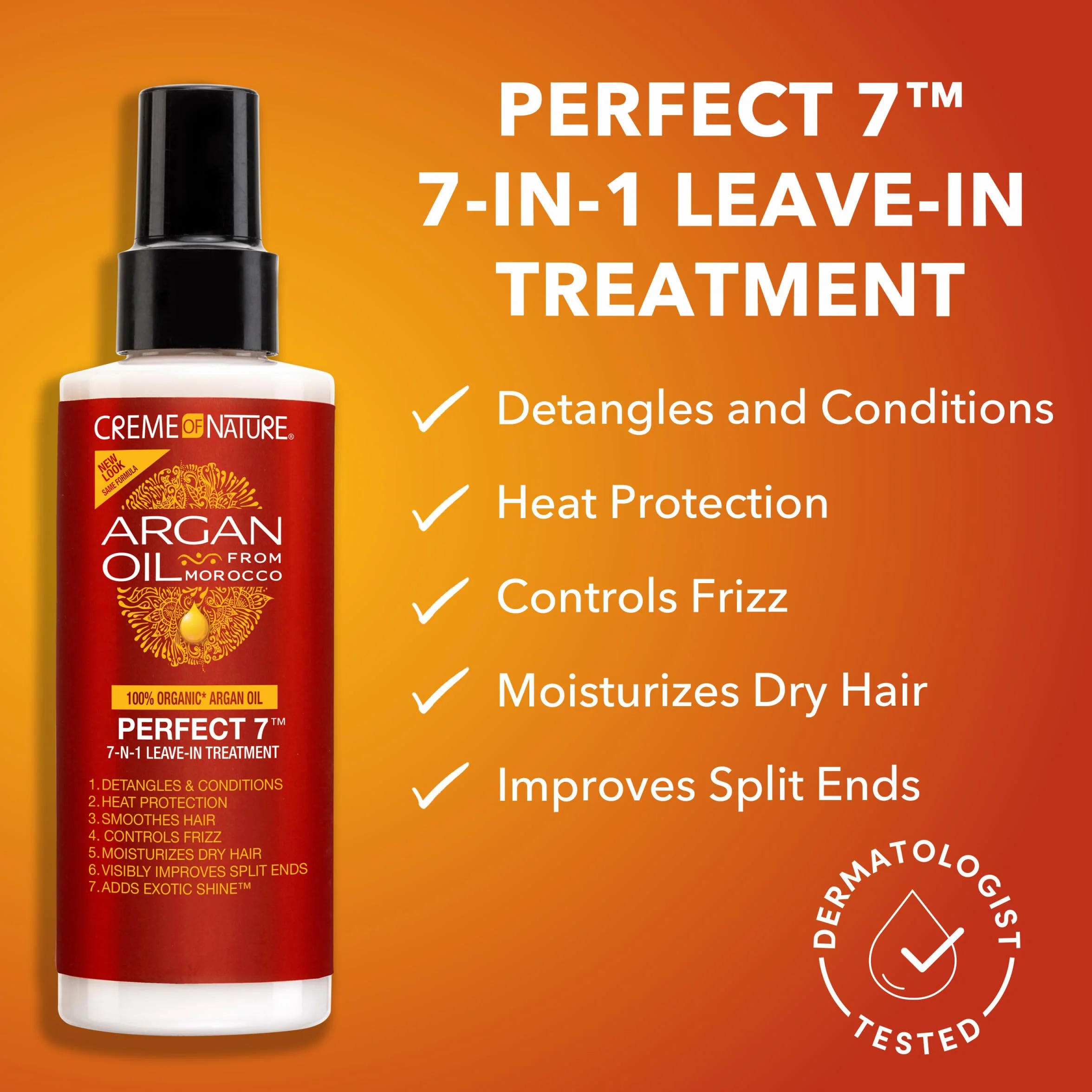 Creme Of Nature Argan Oil Perfect 7 Leczenie 7 w 1, dla zdrowego wyglądu włosów, 7 korzyści w 1 produkcie - 150 ml