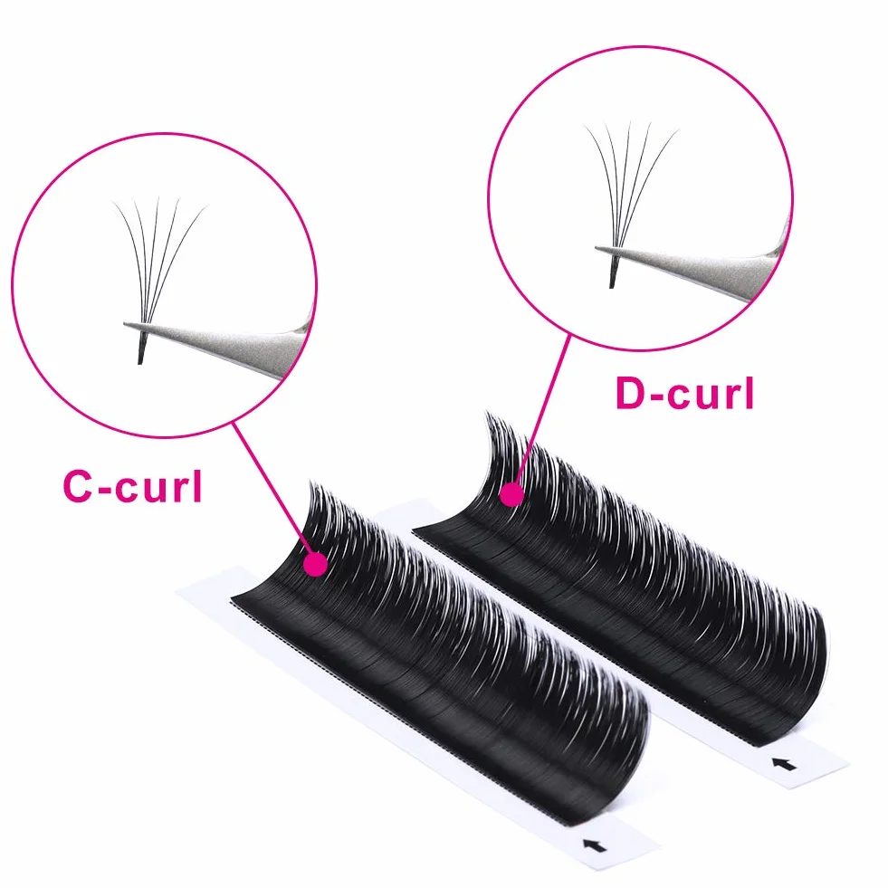 Easy Fan Lashes FADLASH 0.07mm C Curl 12mm Pojedyncza Długość Self Fanning Przedłużenie Rzęs Objętość Rosyjska Russian Easy Fan Eyelash(0.07-C-12mm)