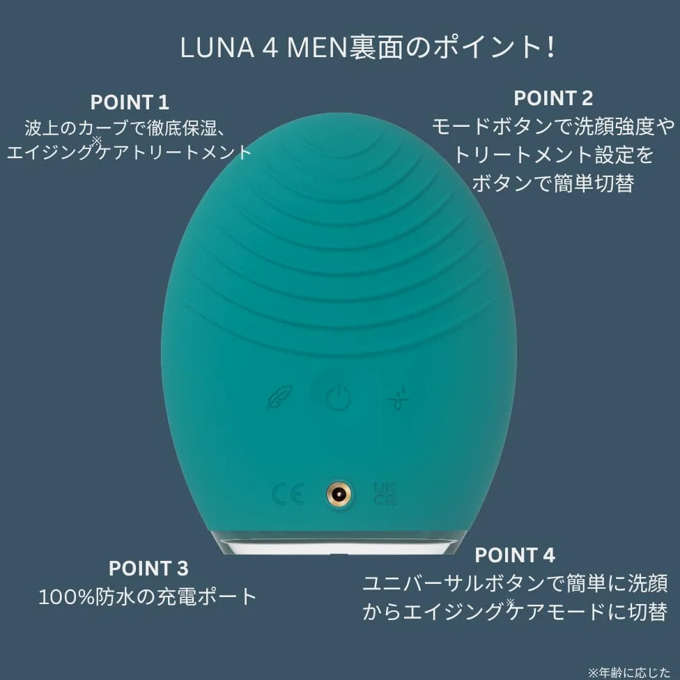 FOREO LUNA 4 MEN Szczotka do oczyszczania twarzy, masażer ujędrniający, przeciwstarzeniowy, z aplikacją