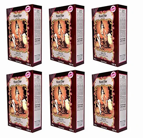 Henna Color naturalna farba do włosów w proszku brązowa 6 x 100 g