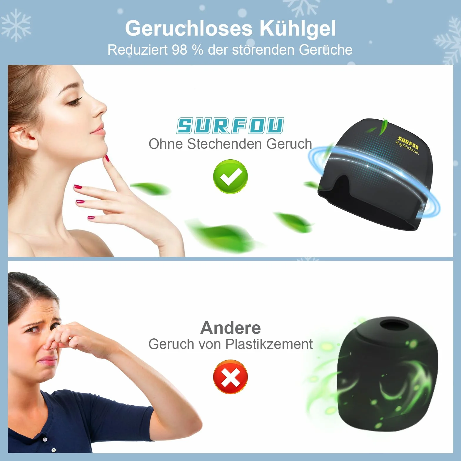 SURFOU Migrenowa maska na bóle głowy maska chłodząca migraine relief czapka czapka zimna
