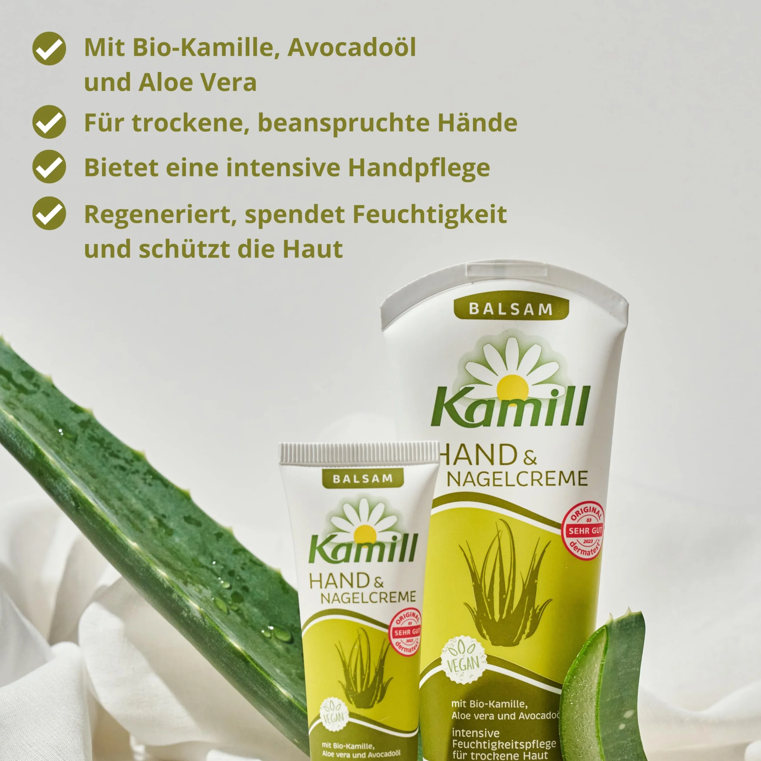 Kamill Krem-Balsam do Rąk i Paznokci (3 x 100 ml) – zapewnia intensywną pielęgnację, nawilżenie i ochronę dzięki olejowi z awokado i aloesowi dla suchych, zestresowanych rąk, bez mikroplastiku