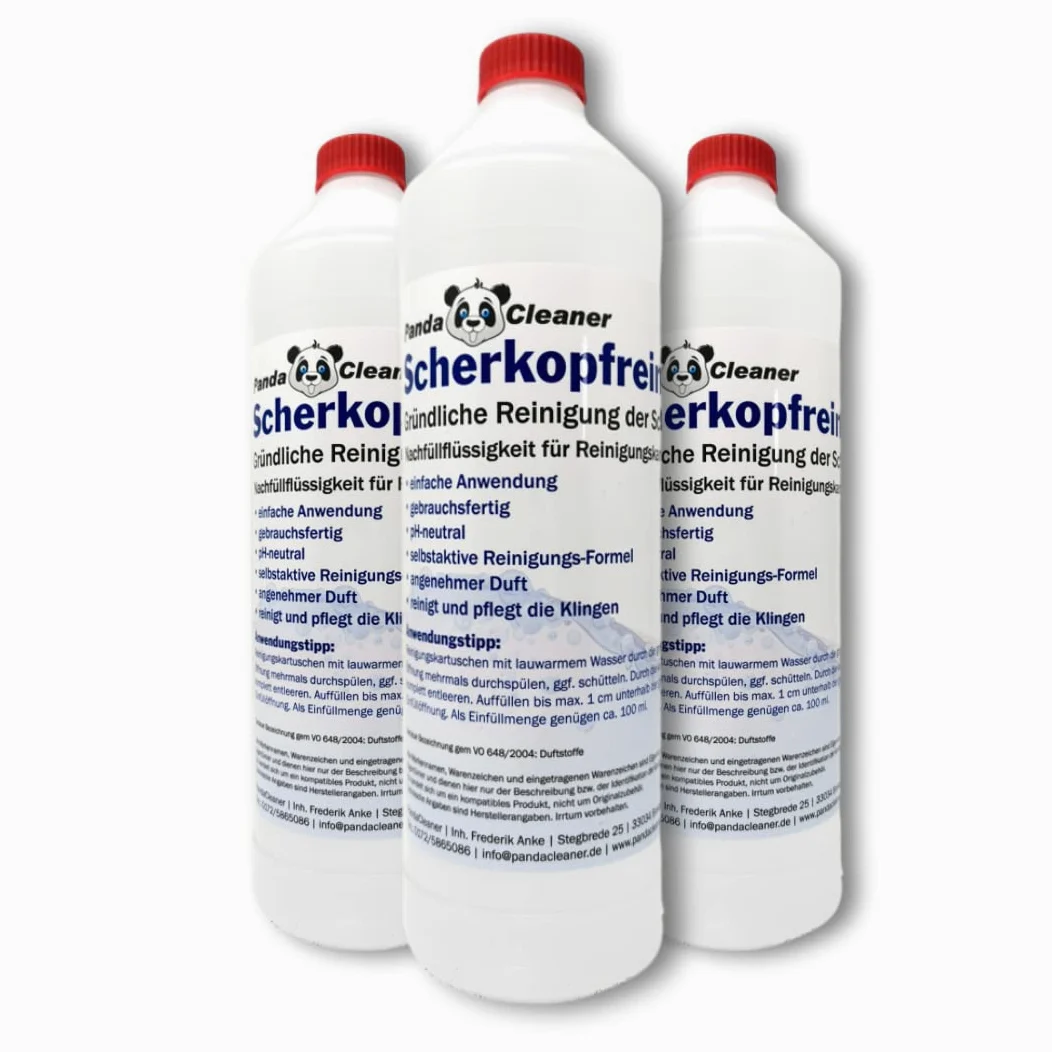 PandaCleaner Shaving Head Cleaner 2.0 Set of 3 3000ml Refillable Cleaning Cartridge for Braun CCR