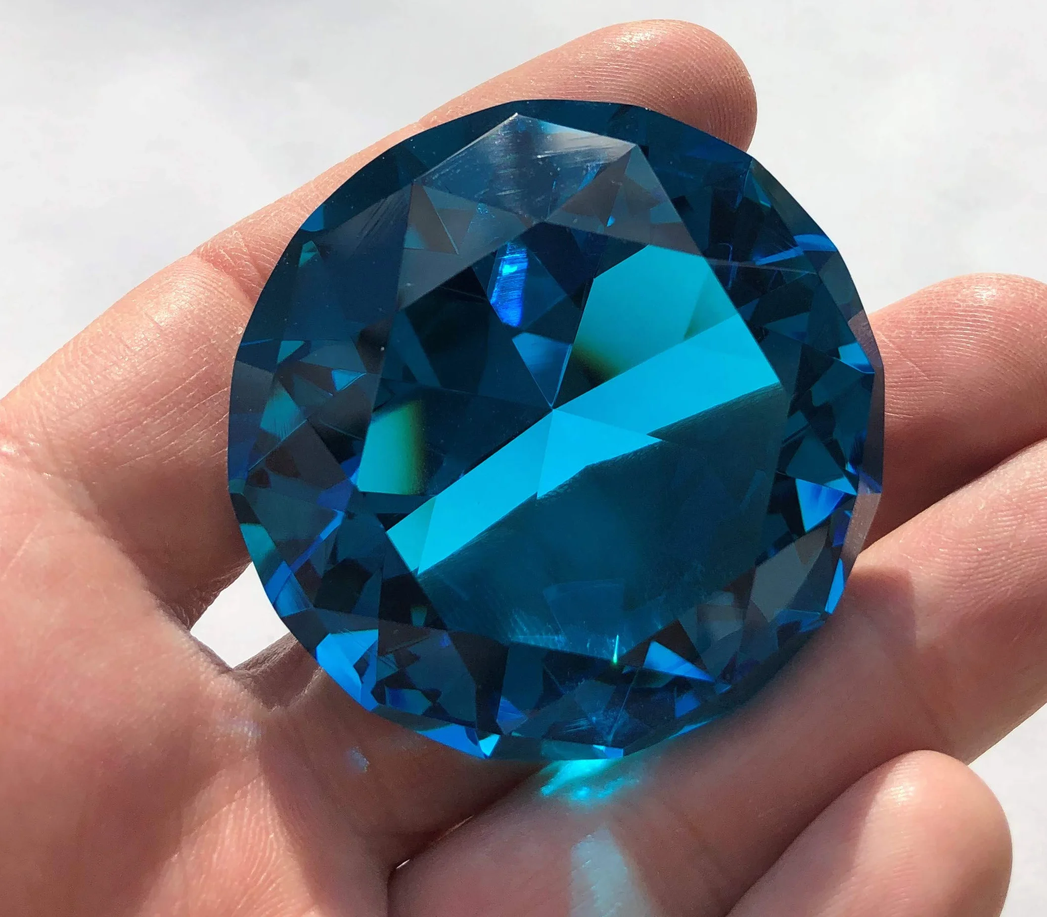 FAIRY TAIL & GLITZER FEE Szklany diament szkło kryształowe 5 cm diament brylant szkło dezodiamant (ocean blue)