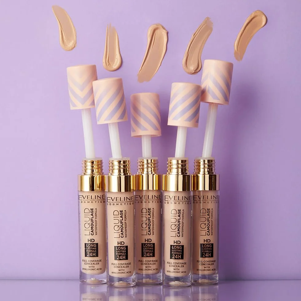 Eveline Cosmetics Liquid Camouflage wodoszczelny korektor z kwasem hialuronowym – nr 02 | Nowa edycja Liquid Camouflage zapewnia nieskazitelne krycie i korzyści pielęgnacyjne skóry
