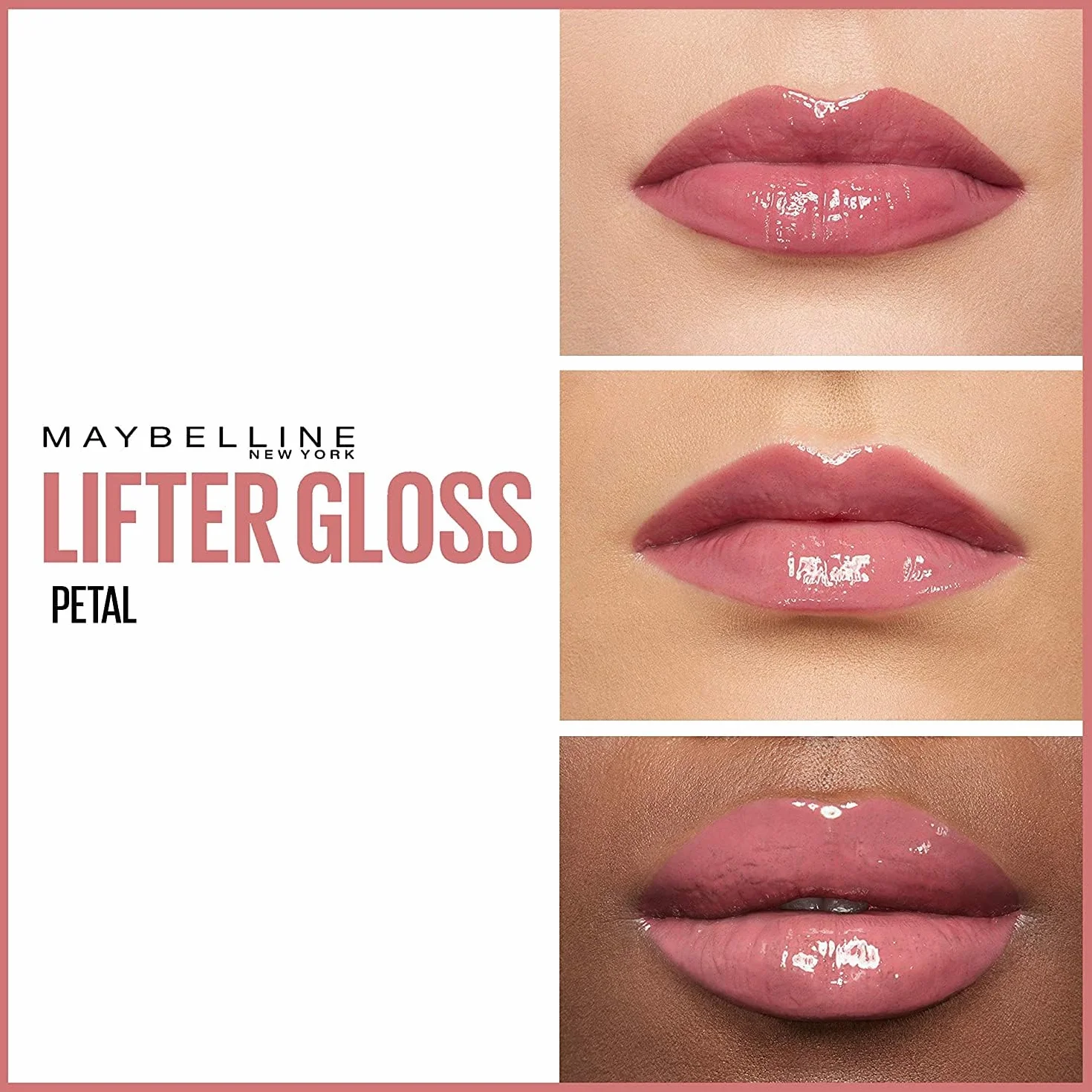 Maybelline New York Lifter Gloss błyszczyk do ust wyjątkowy blask, formuła z kwasem hialuronowym i witaminą E, wygodna aplikacja, 005 Petal, 5 ml