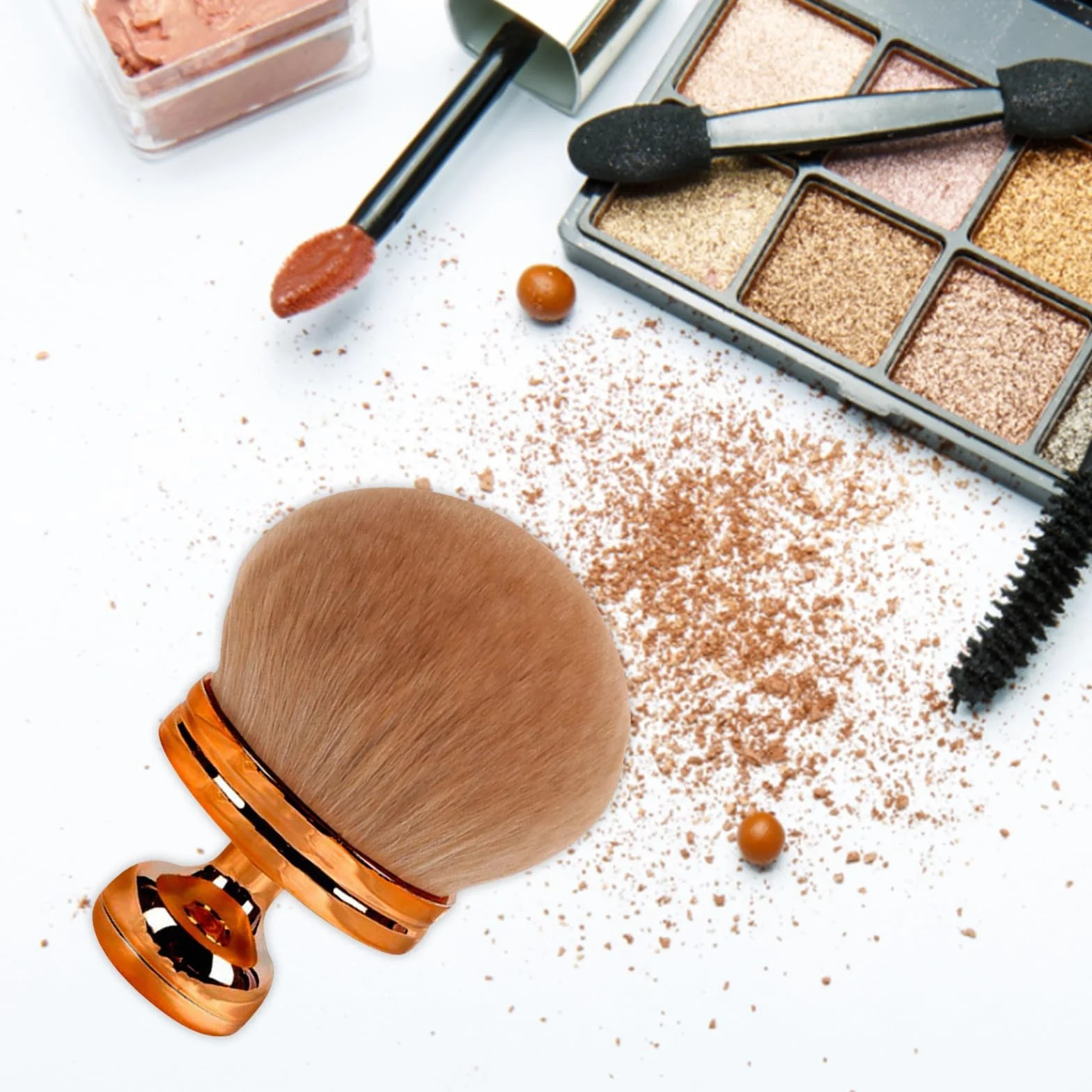 Supreme Kremowy pędzel do makijażu ciała do opalania twarzy, nóg, różu, bronzer, pędzel Kabuki, sztuczny aplikator, pędzel do podkładu, dziewczęcy pędzel do włosów 2025 (04 D, jeden rozmiar)