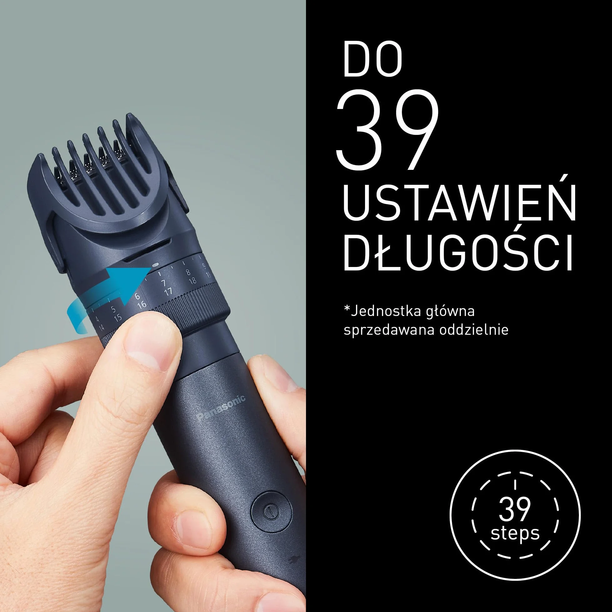 Panasonic ER-CTN1 MULTISHAPE modułowy system do pielęgnacji osobistej - nasadka trymera do brody/włosów (39 długości cięcia, wodoodporna)