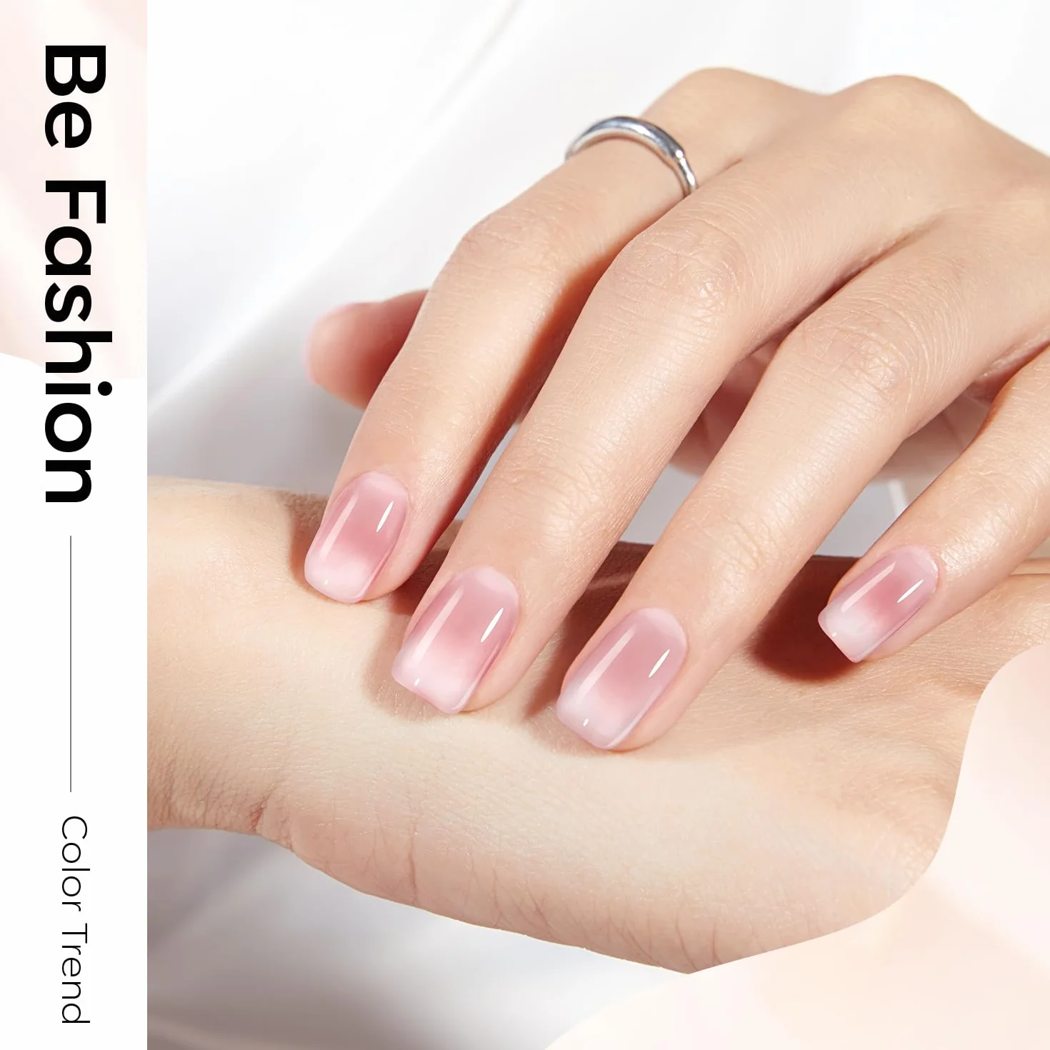 Modelones Zestaw żelowych lakierów do paznokci, 6 kolorów, przezroczysty, różowy, nude-biały, do Starter Nail Art Salon DIY Home, 7 ml