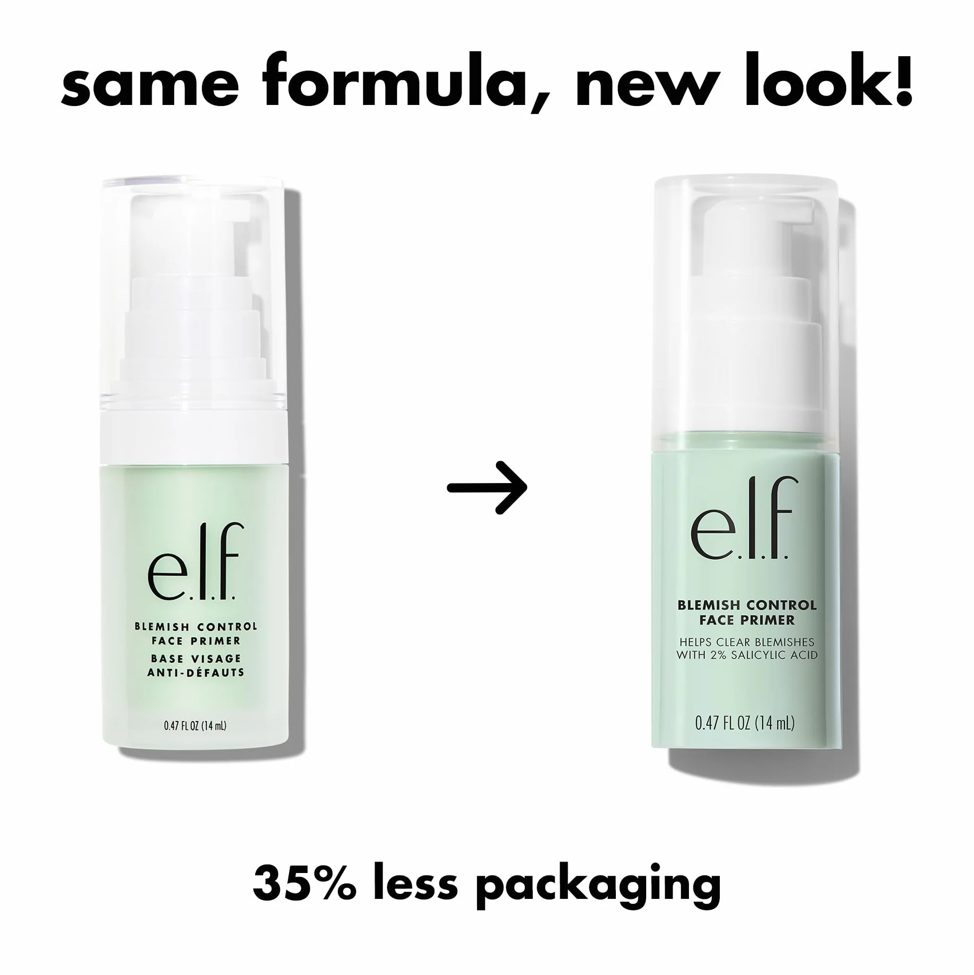 e.l.f. Blemish Control Face Primer, formuła zwalczająca trądzik, przygotowuje skórę i uspokaja, wegański i nietestowany na zwierzętach, mały, 14 ml