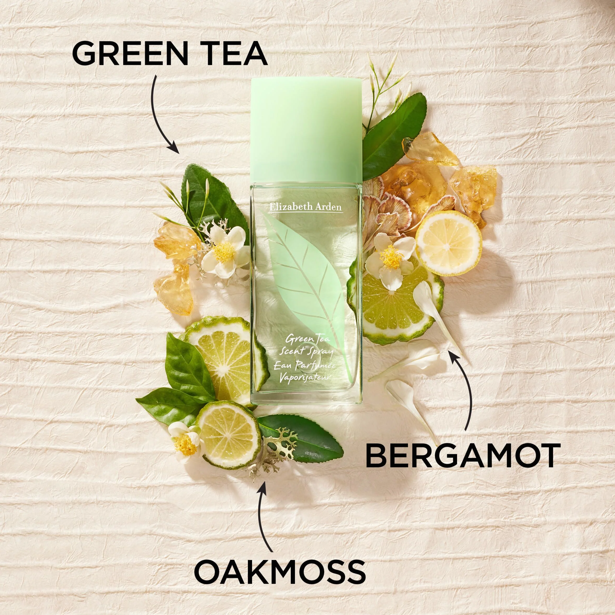 Elizabeth Arden - Green Tea, Eau de Parfum, perfumy z naturalnymi esencjami, takimi jak zielona herbata i bergamotka, orzeźwiający, kwiatowy i cytrusowy zapach, pobudzają zmysły, ożywia