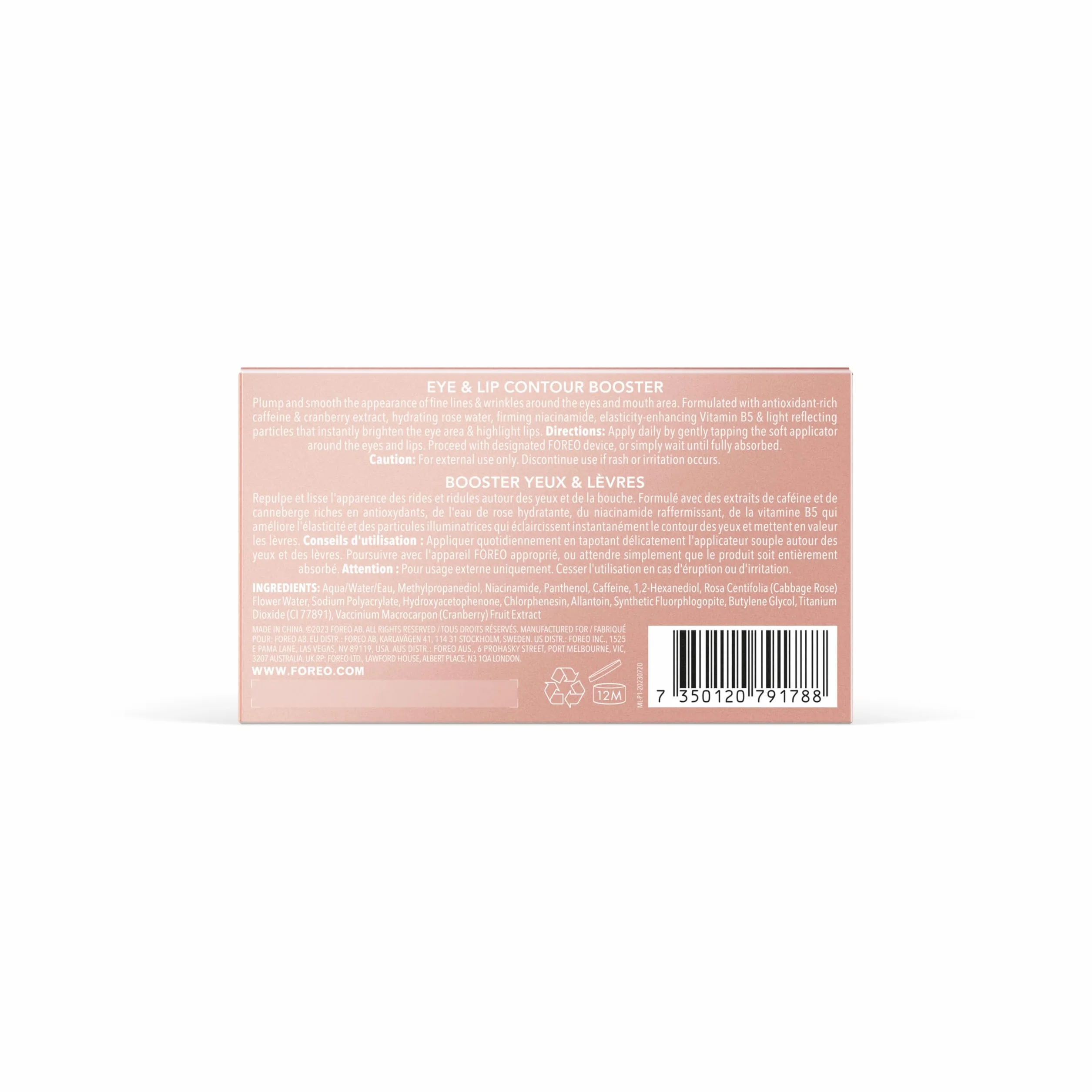 FOREO SUPERCHARGED serum wzmacniające kontur oczu i ust – przewodzący krem pod oczy – serum niacynamidowe – przeciw starzeniu – plumping ust i przeciw cienie pod oczami – praktyczny rozmiar – 3 x 3,5