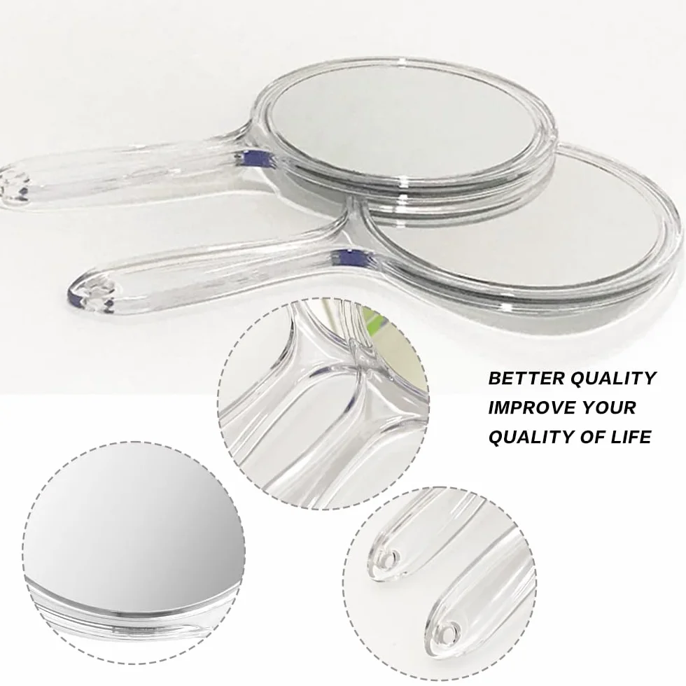 Profesjonalne przenośne lusterko do salonu fryzjerskiego z uchwytem 1X/3X - przenośne lusterko do makijażu duże i wygodne - lusterko dentystyczne