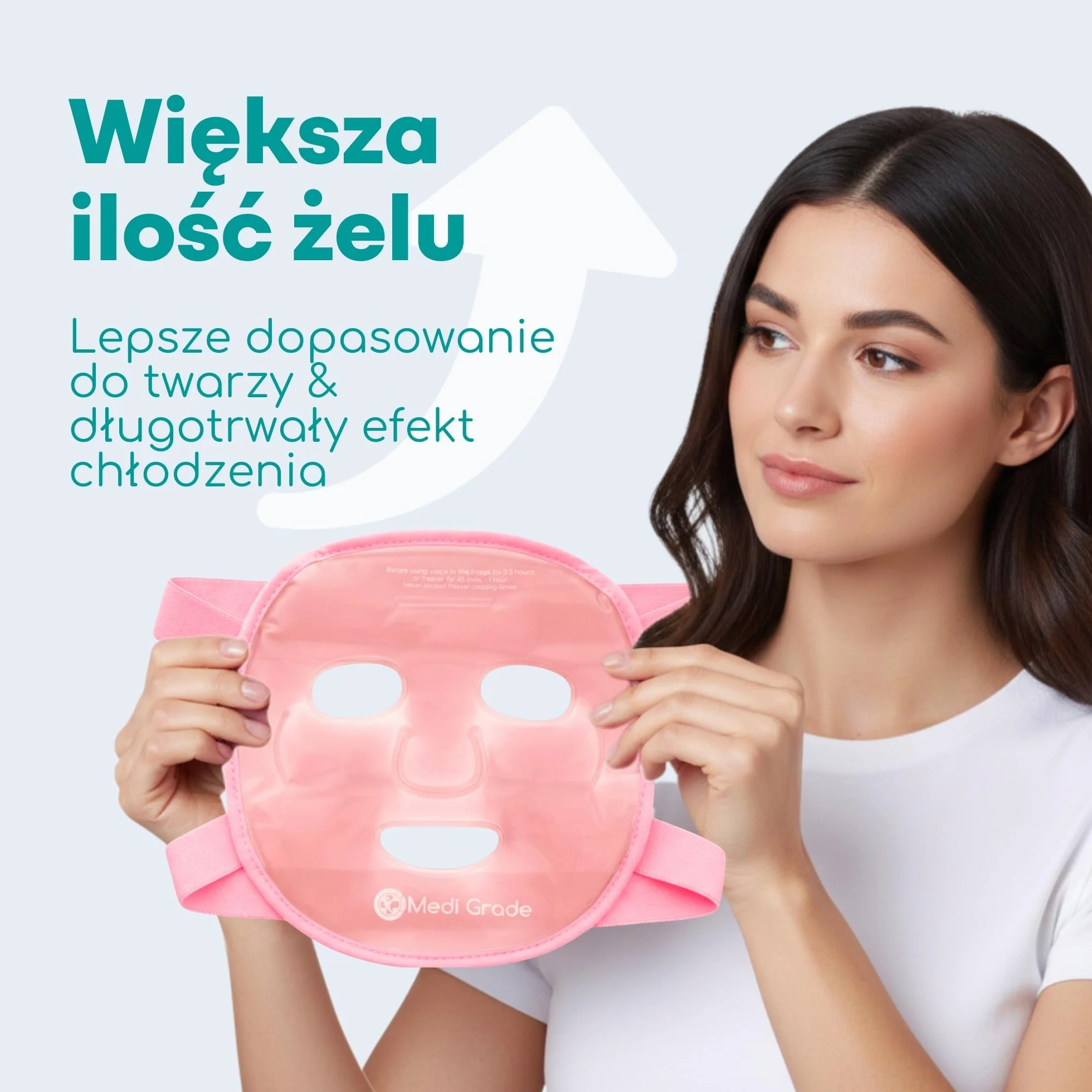 Medi Grade Żelowa Maska na Twarz Zestaw Chłodzące Płatki pod Oczy Różowy
