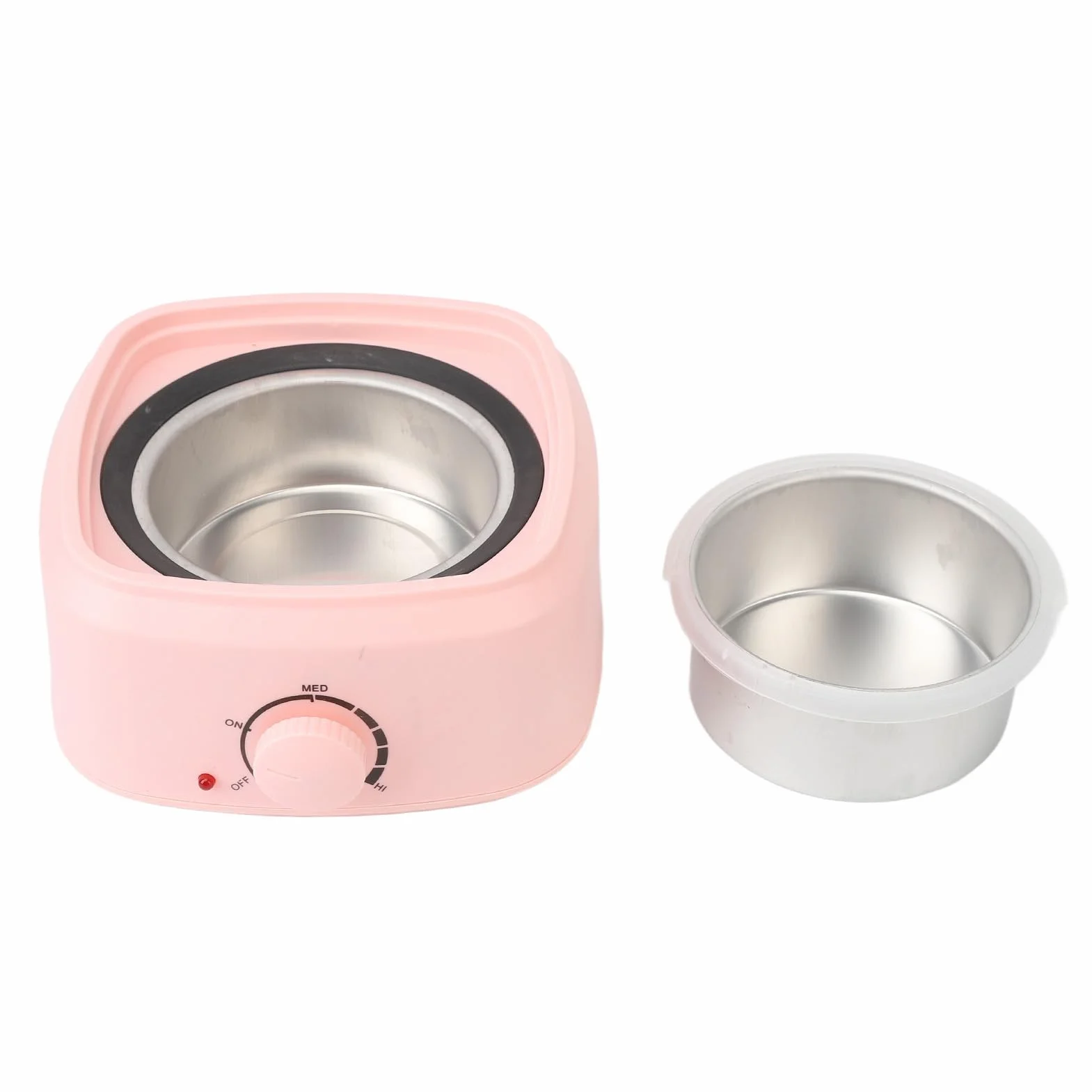 Podgrzewacz do Wosku, Uroczy Podgrzewacz do Wosku w Kolorze Różowym, Zestaw Elektryczny Podgrzewacz do Gorącego Wosku Mini Rose do Depilacji z przezroczystą pokrywką dla (Wtyczka