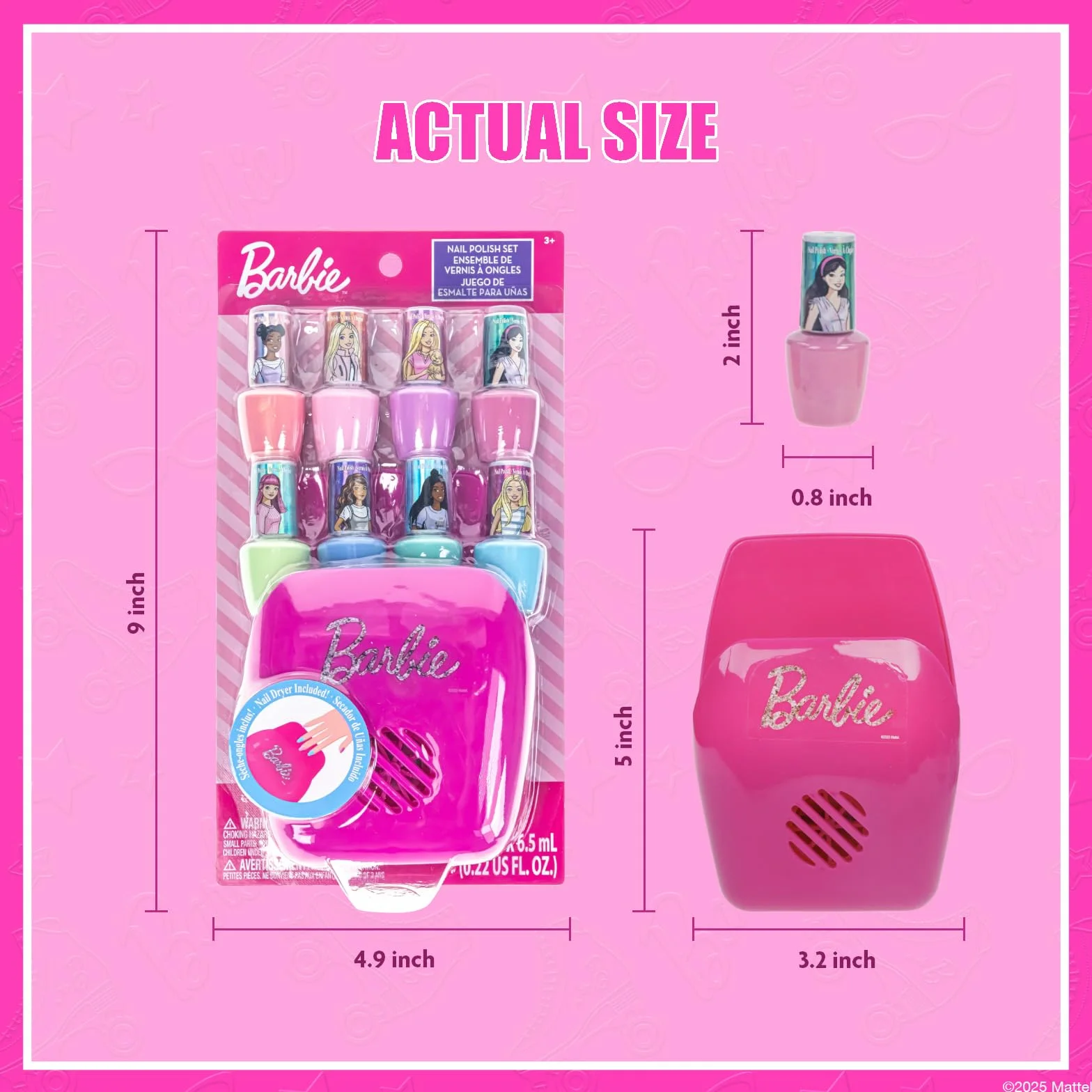 Barbie Wodny Lakier do Paznokci z Suszarką do Paznokci