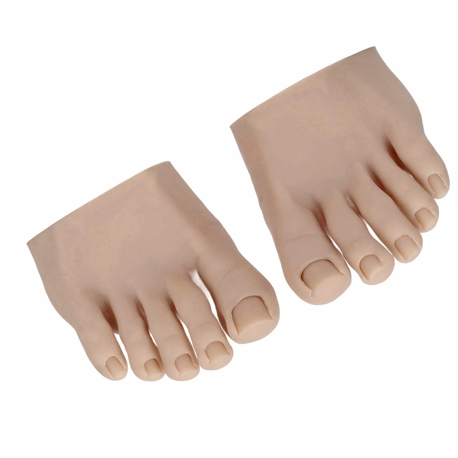 Praktyka Fake Training Foot 1 Pair Silicone Practice Foot Tattooing Fake Foot Tool Foot Nail Practice Half Foot Mannequin Nail Practice (Ciemny kolor skóry)