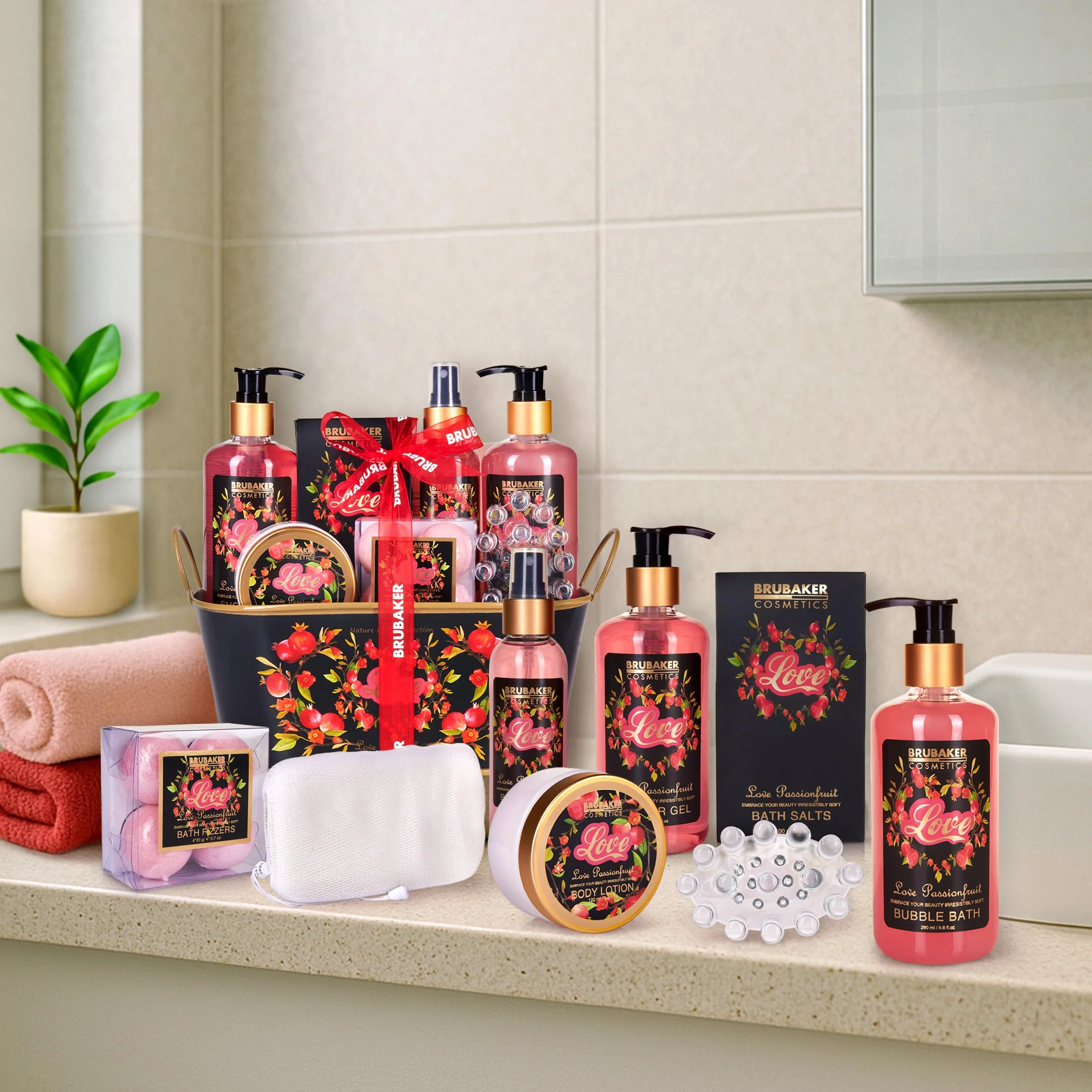 BRUBAKER Cosmetics Beautyset Love With Passion Fruit Zestaw Do Kąpieli i Pod Prysznic 12 Szt.