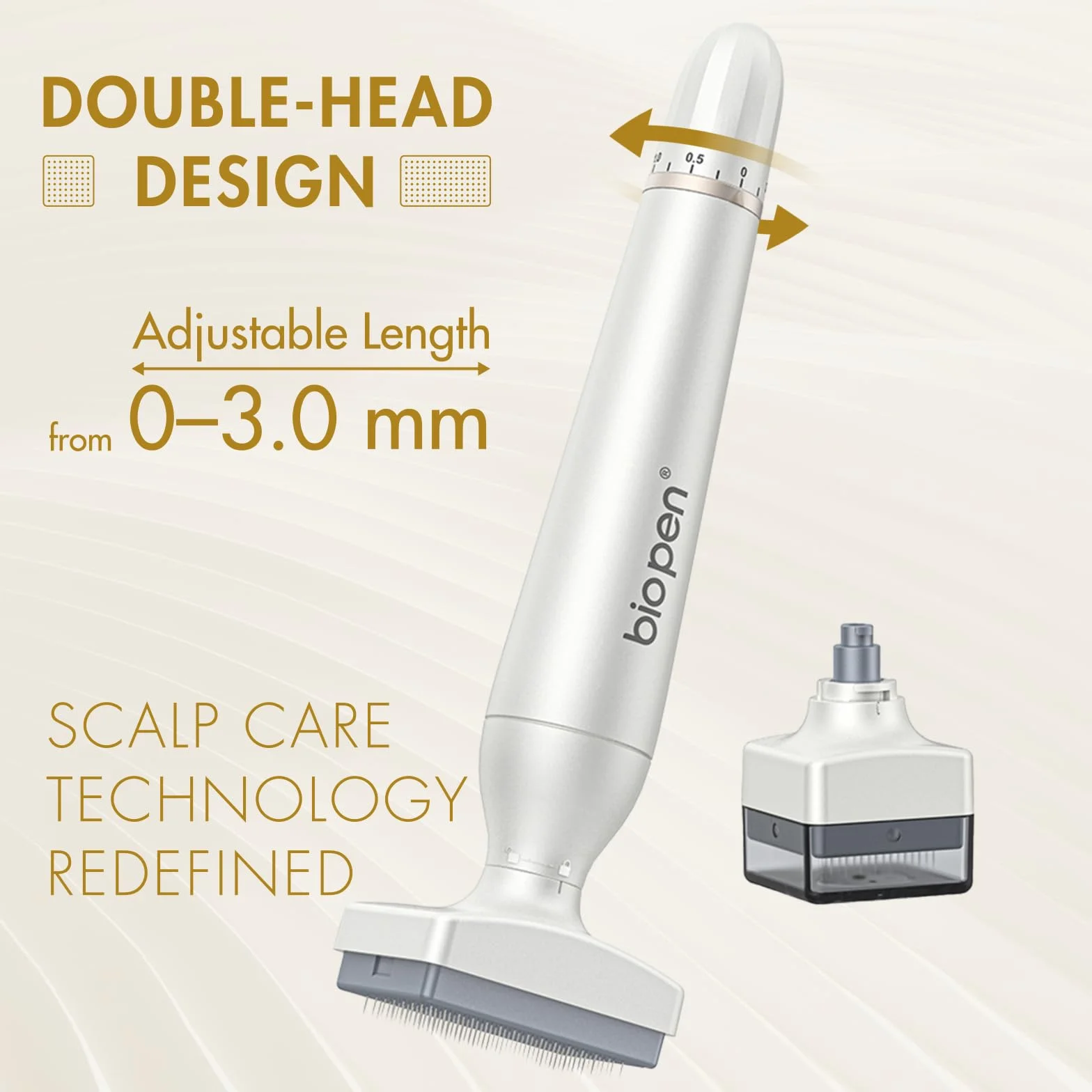 Derma Stamp 2 w 1 Upgrade 2025 – wymienne głowice, 64 piny + 120 pinów, regulacja 0-3,0 mm, mikroigłowanie, przeciw przerzedzaniu włosów, idealny prezent na Święto Dziękczynienia i Boże Narodzenie