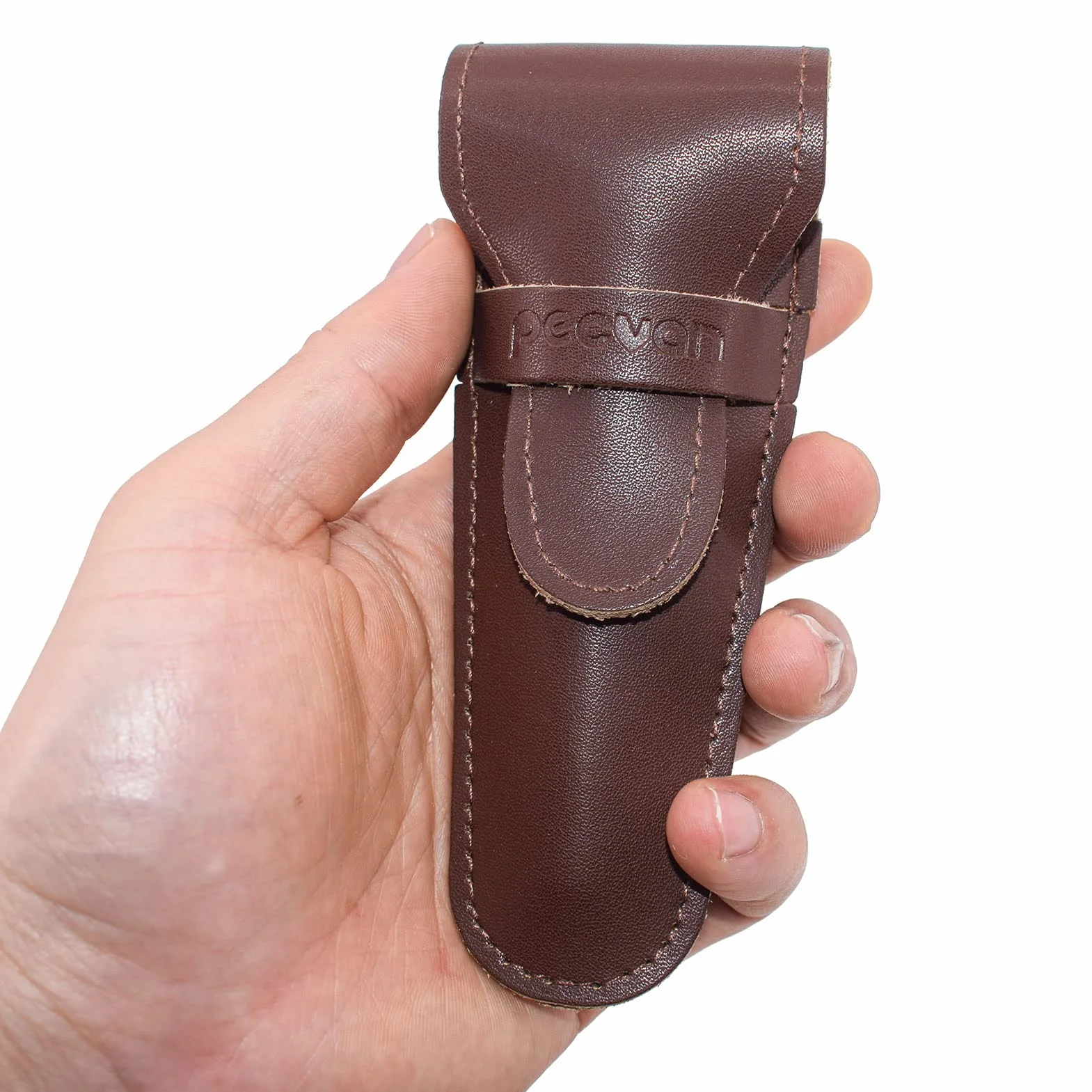 Oryginalna skórzana osłona ochronna na brzytwę ze skóry / Travel Case for Any Safety Razors - Brown Razor Case Keeps Your Double Edge Razor Blade Safe..., brązowy, modny;