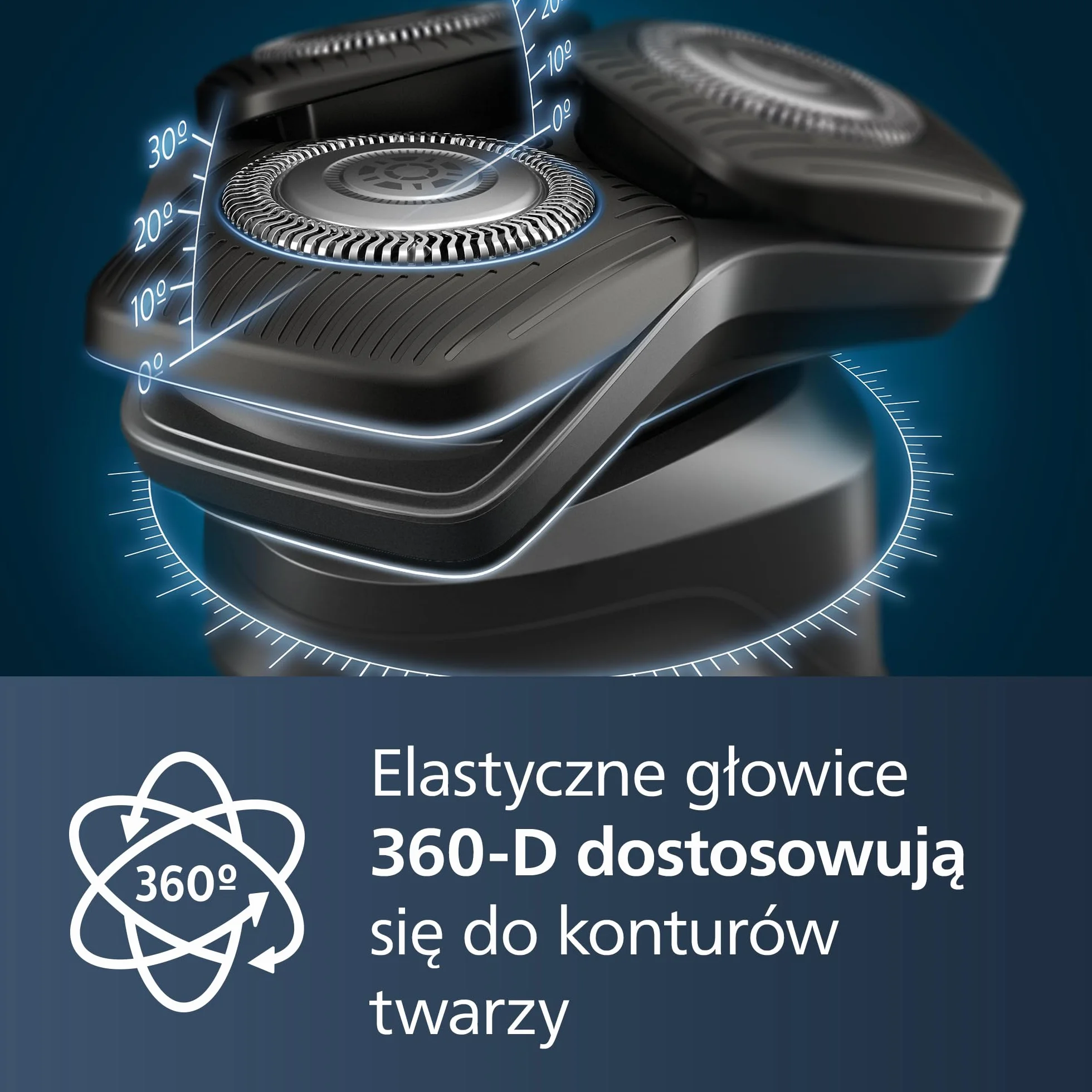 Philips Golarka Serii 5000 S5889/50 Elektryczna na Mokro i na Sucho SkinIQ Trymer Etui Podróżne Saszetka Quick Clean Pod Niebieski
