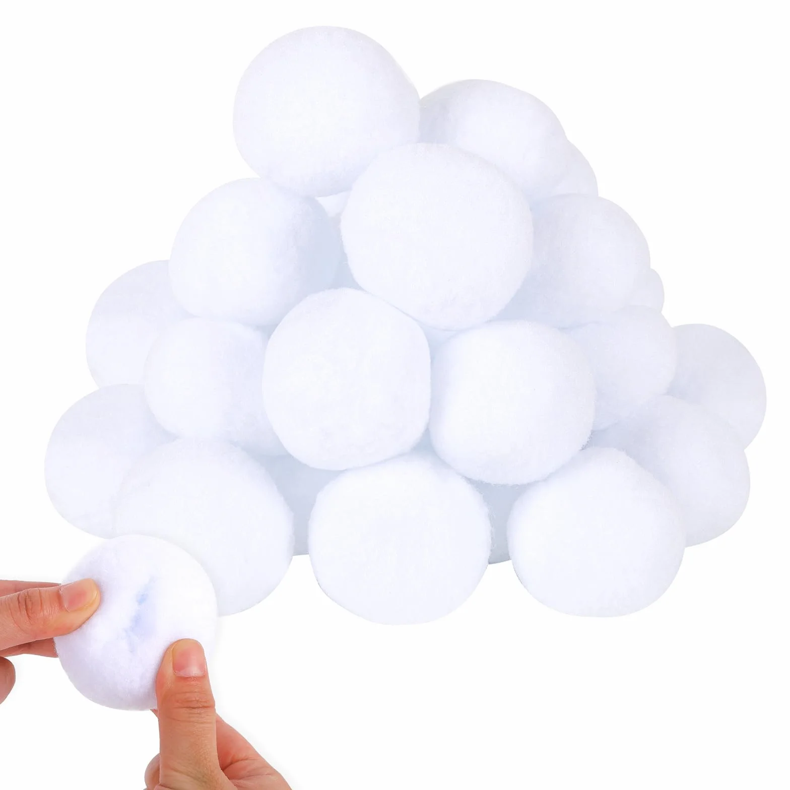 Gukasxi 30 sztuk sztucznych śnieżek 6 cm dla dzieci do użytku wewnątrz i na Boże Narodzenie, białe śnieżki do majsterkowania, miękkie, pluszowe, na zimę, dekoracja bożonarodzeniowa