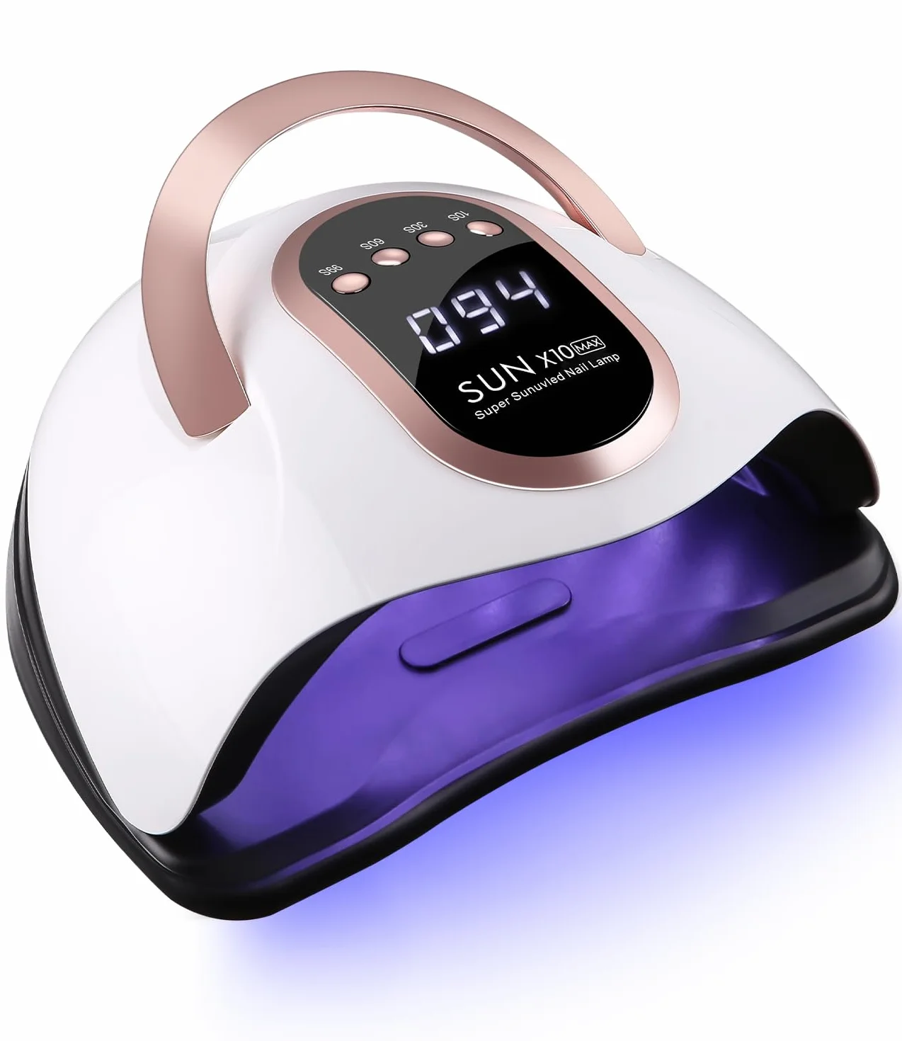 Suszarka do paznokci FAOKZE 220W, lampa UV do paznokci akrylowych, lampa 60 LED do paznokci, cyfrowy wyświetlacz z timerem 10/30/60/99s, odpowiednia do wszystkich żelowych lakierów do paznokci (Rose)