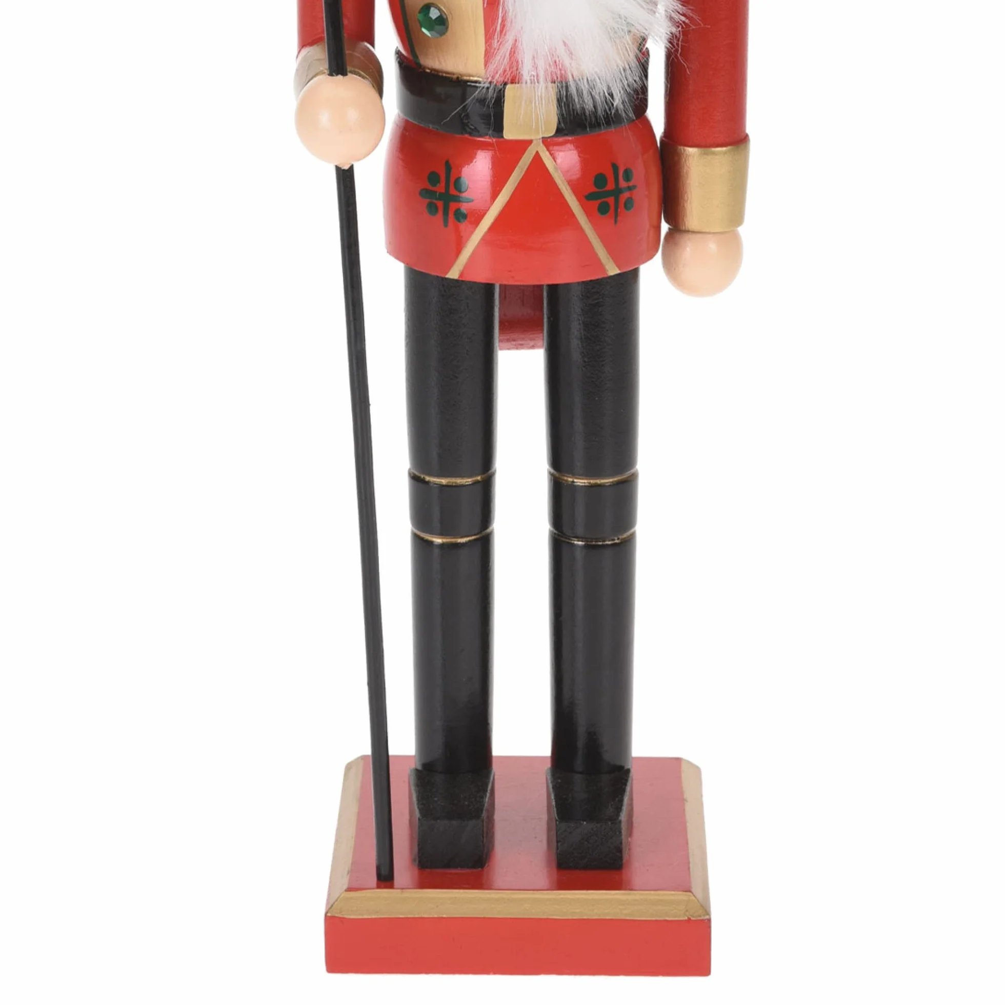 COM-FOUR® dekoracyjna figura dziadek do orzechów z czerwona flaga - Dekoracja swiateczna w formie tradycyjnego dziadka do orzechów - ozdobny dziadek do orzechów (XL - czerwona flaga)