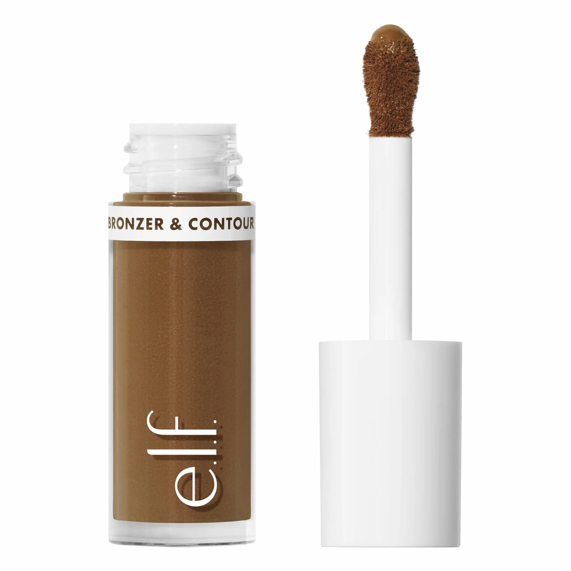 e.l.f. Camo Liquid bronzer i kontur, wysoko pigmentowany, naturalny blask, widoczna tekstura, trwała, zaokrąglony aplikator, wegański, nietestowany na zwierzętach, 5 średni