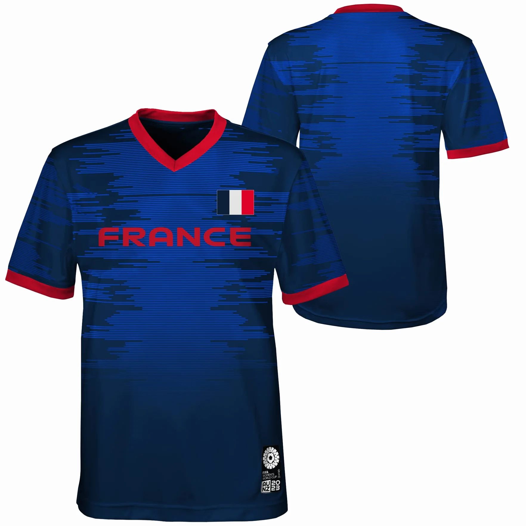 FIFA Official Team Jersey 2023-World Cup of Football Woman-France T-Shirt, niebieski, 12-13 lat mieszany, Niebieski