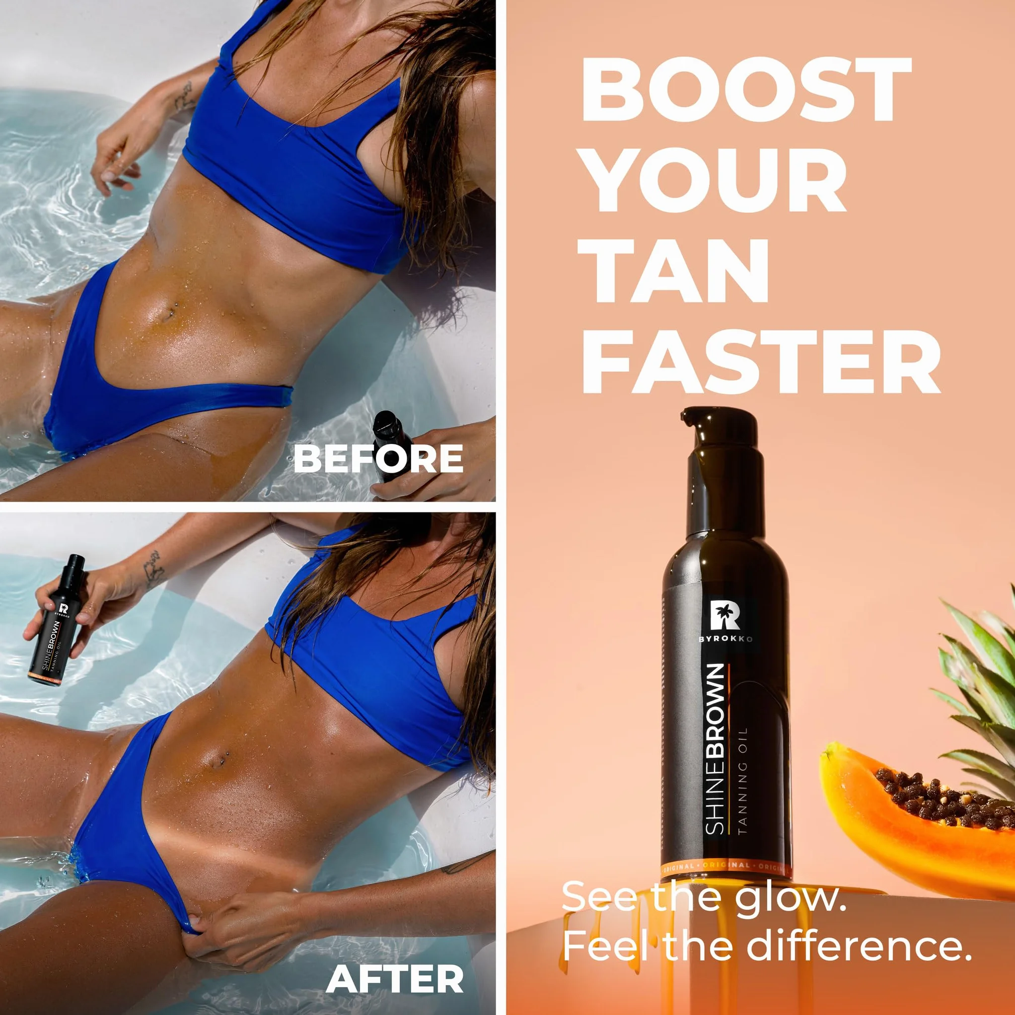 BYROKKO Shine Brown Premium Tanning Accelerator Oil (150 ml)