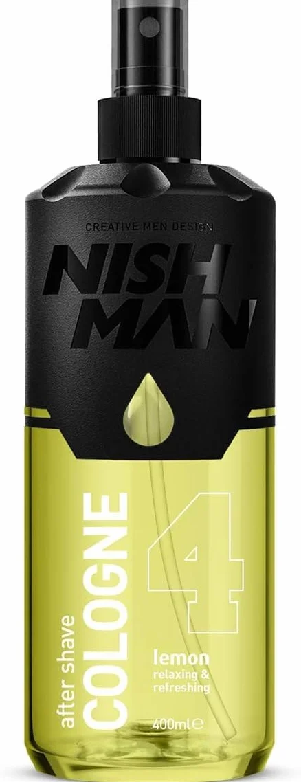 NISHMAN Woda Po Goleniu 04 - Lemon 400ml - Odświeżający Zapach dla Nowoczesnego Mężczyzny - Idealny po Goleniu - Długotrwała Ochrona i Nawilżenie