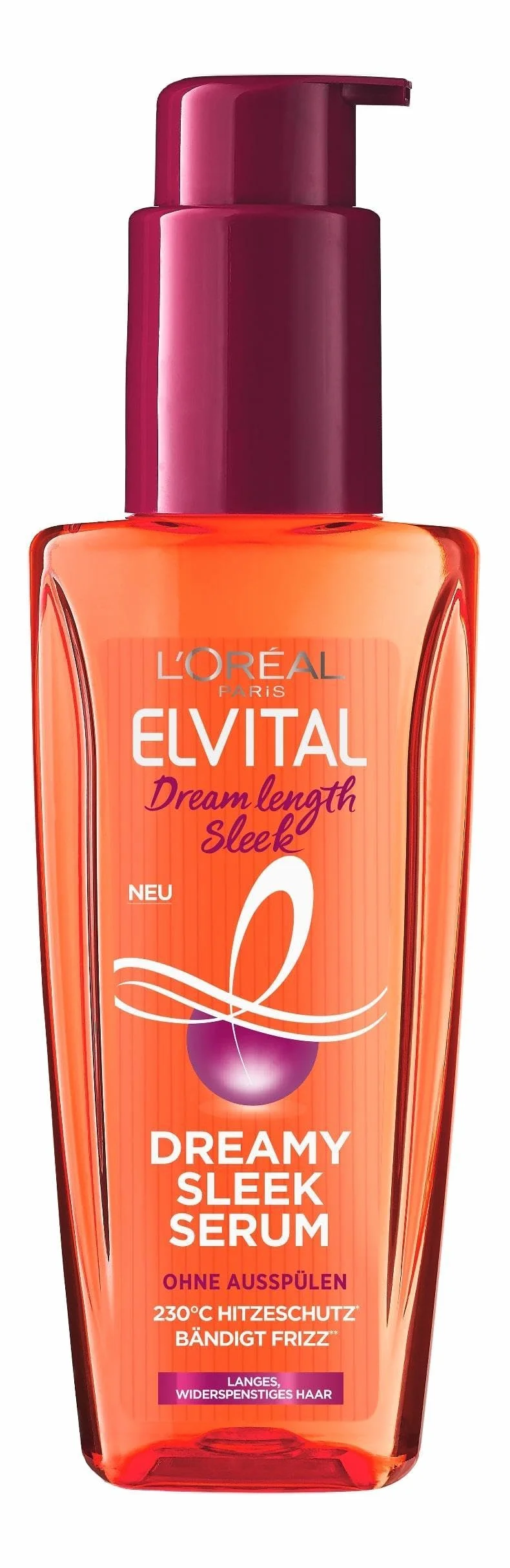 LOréal Paris Elvital - Bezsilikonowe serum do włosów, ochrona cieplna dla długich i niesfornych włosów, olejek do włosów z białkami roślinnymi i masłem kakaowym, serum