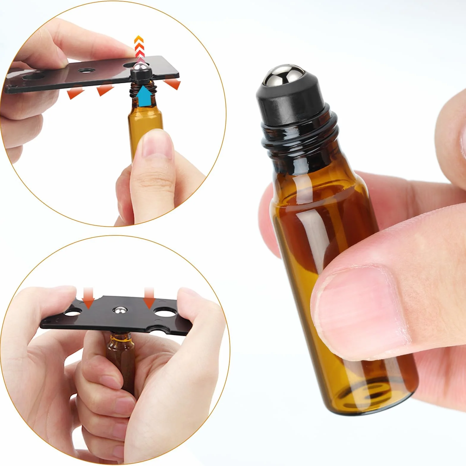 Roll on butelka pusta 10 ml, rolka na olejki eteryczne, akcesoria, 10 sztuk, odporne na promieniowanie UV, do wielokrotnego napełniania, szklane butelki roll-on z kulką ze stali nierdzewnej
