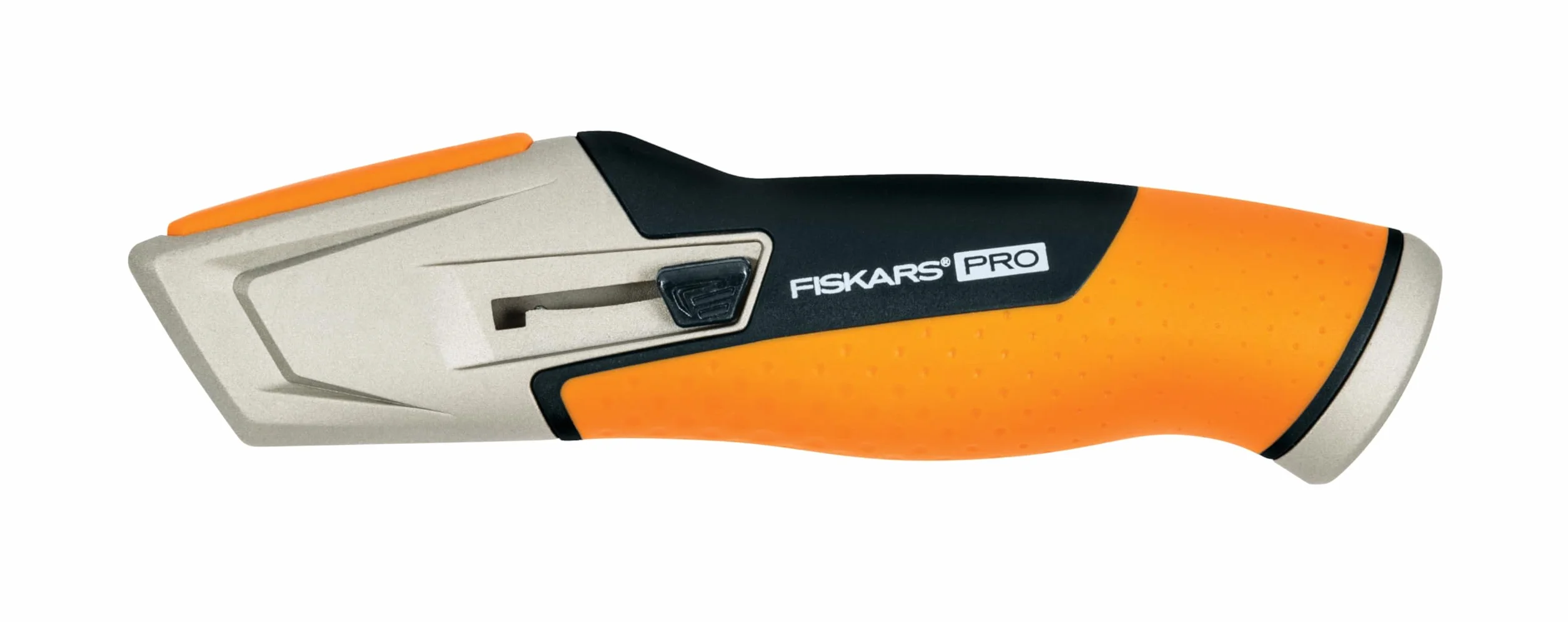 Fiskars Nóż uniwersalny z wysuwanym ostrzem, Długość 17,7 cm, Stal nierdzewna/ tworzywo, czarny/ pomarańczowy, CarbonMax, 1027223