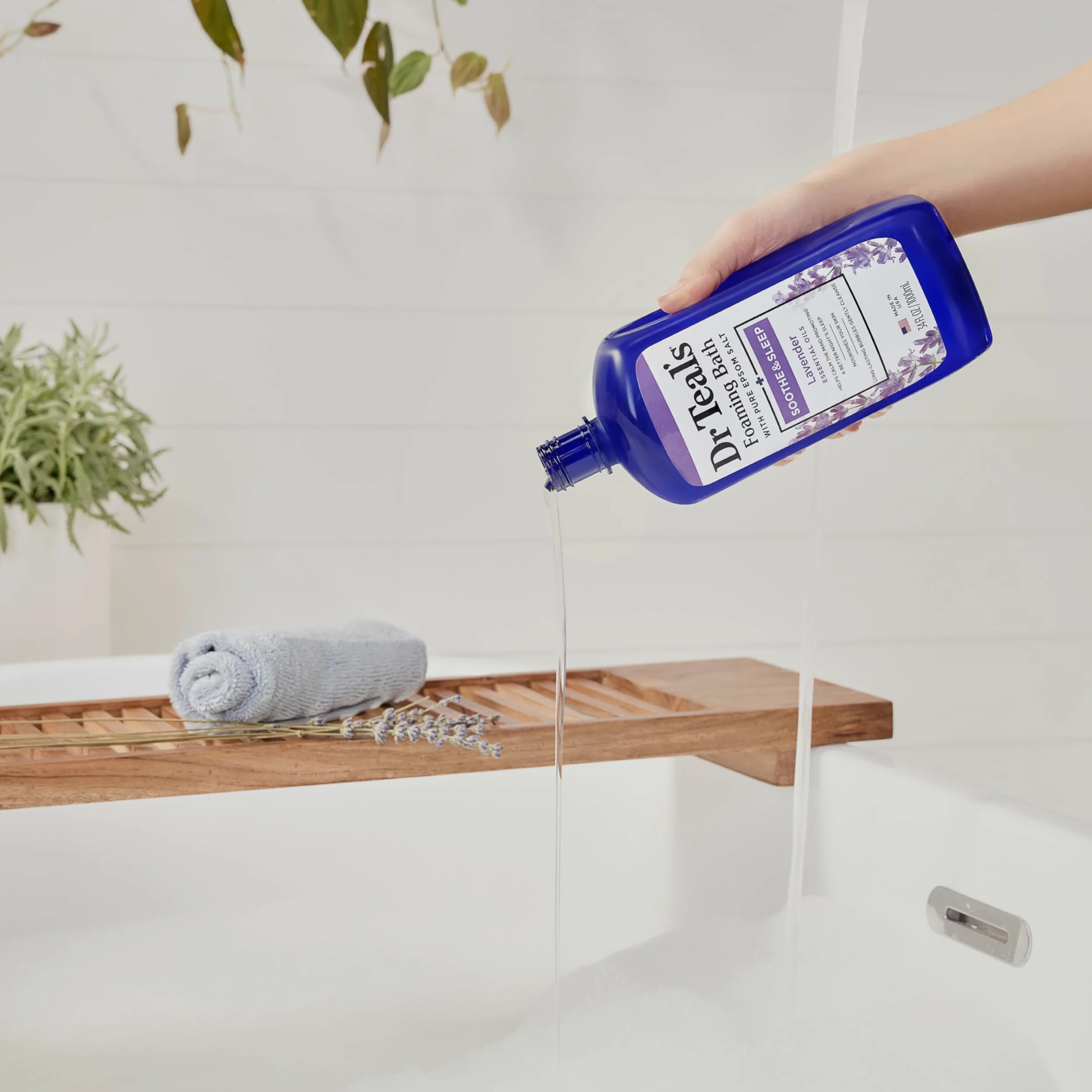 Epsom Salt Soaking Solution and Foaming Bath with Pure Epsom Salt, Lavender