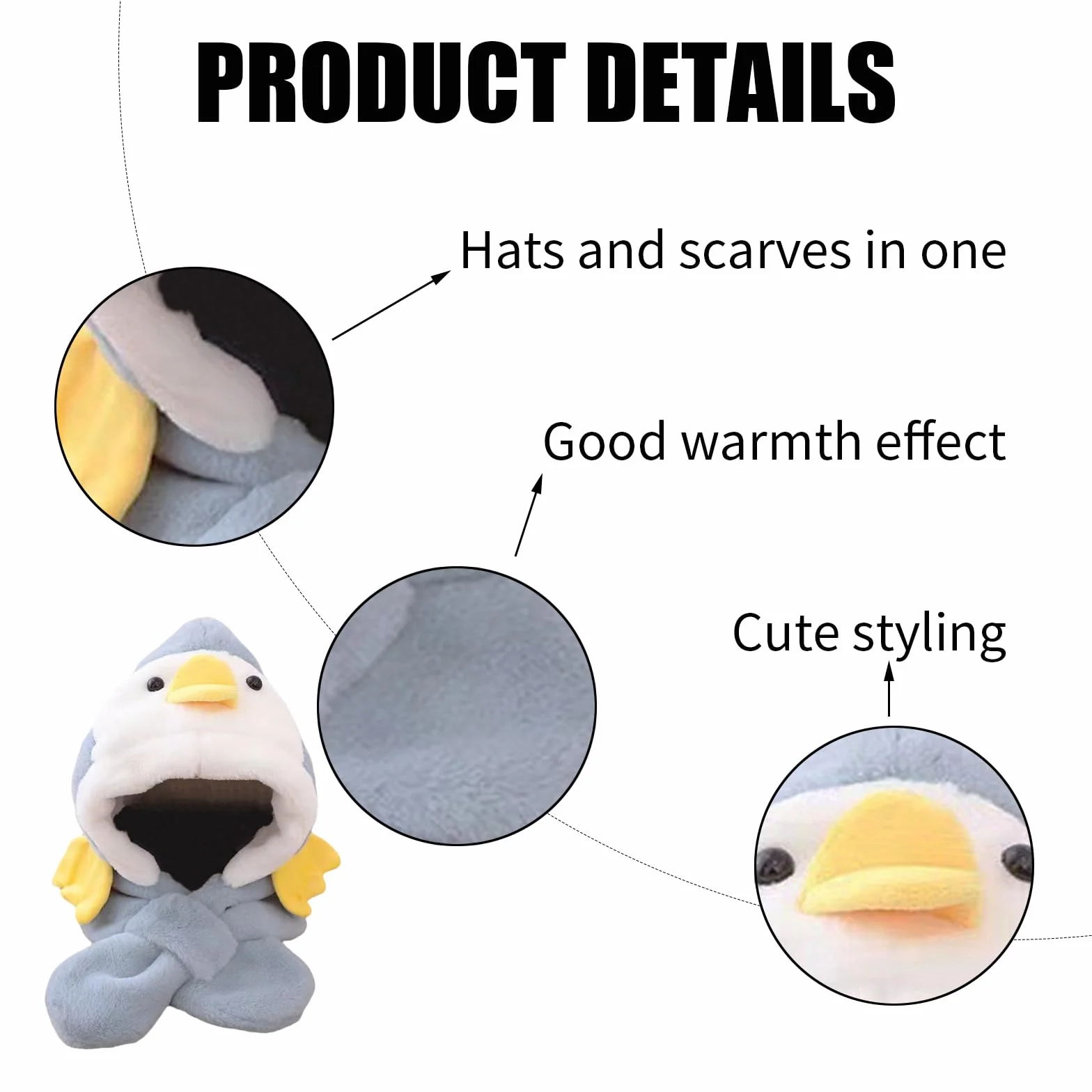 PLUSHCEWT 2 w 1 dziecięcy szalik z kapturem zestaw dzieci zima ciepły kapelusz szalik urocze dziewczyny chłopcy czapki szalik zima pluszowe szaliki z kapturem akcesoria pogodowe dla dziecka kreskówka