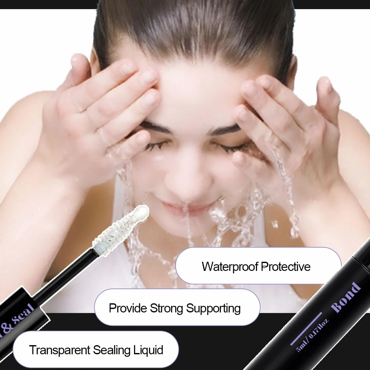 2 sztuki kleju do rzęs Lash Bond i Seal Kit DIY Lashes Extension z wodoodpornym klejem do klastrów 72 h i uszczelnieniem sztucznych rzęs w domu