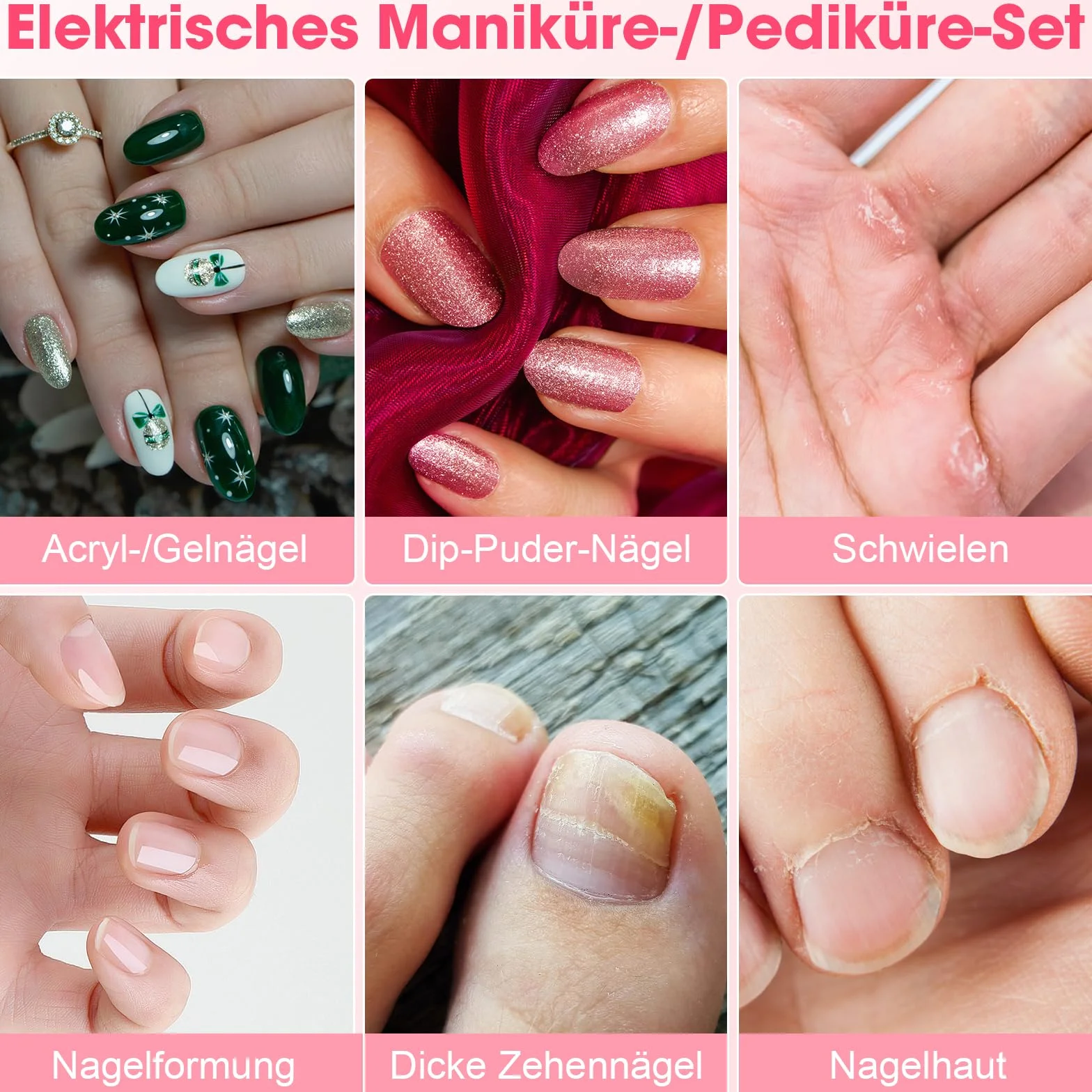 Karrong Elektryczne frezarki do paznokci bezprzewodowa, tryb pamięci, profesjonalny zestaw do manicure 12 w 1, 5 prędkości, oświetlenie LED, pilnik akumulatorowy, Narzędzia do paznokci akrylowych