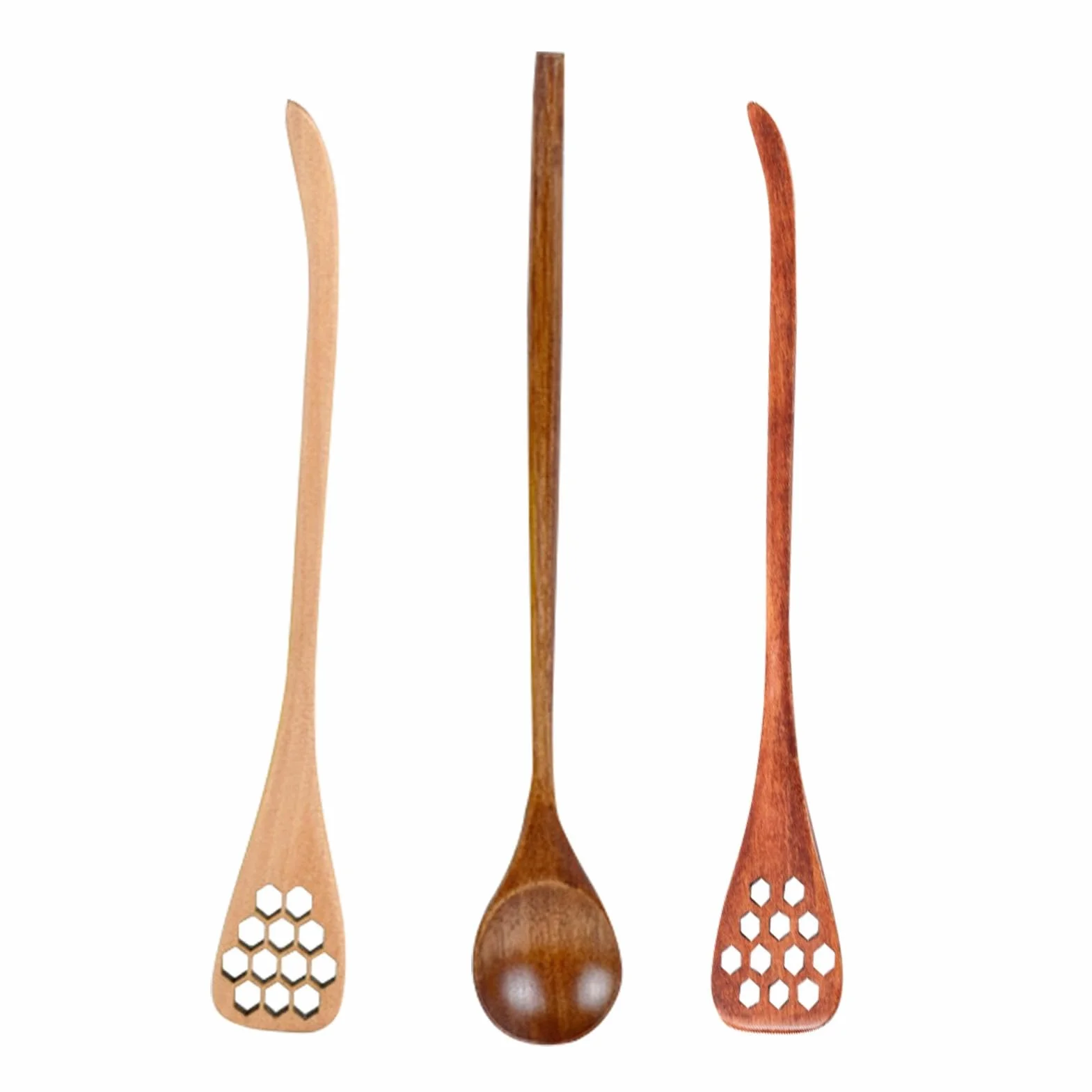 Honey Wooden Dipper, Honey Jar Spoon Stirrer Stick Long Handle, Multi Functional Honey Jar Dispense Elegant, Coffee Stirring Spoons, Long Handle Mixing Spoon, Easy To Use, Portable for Friends Family