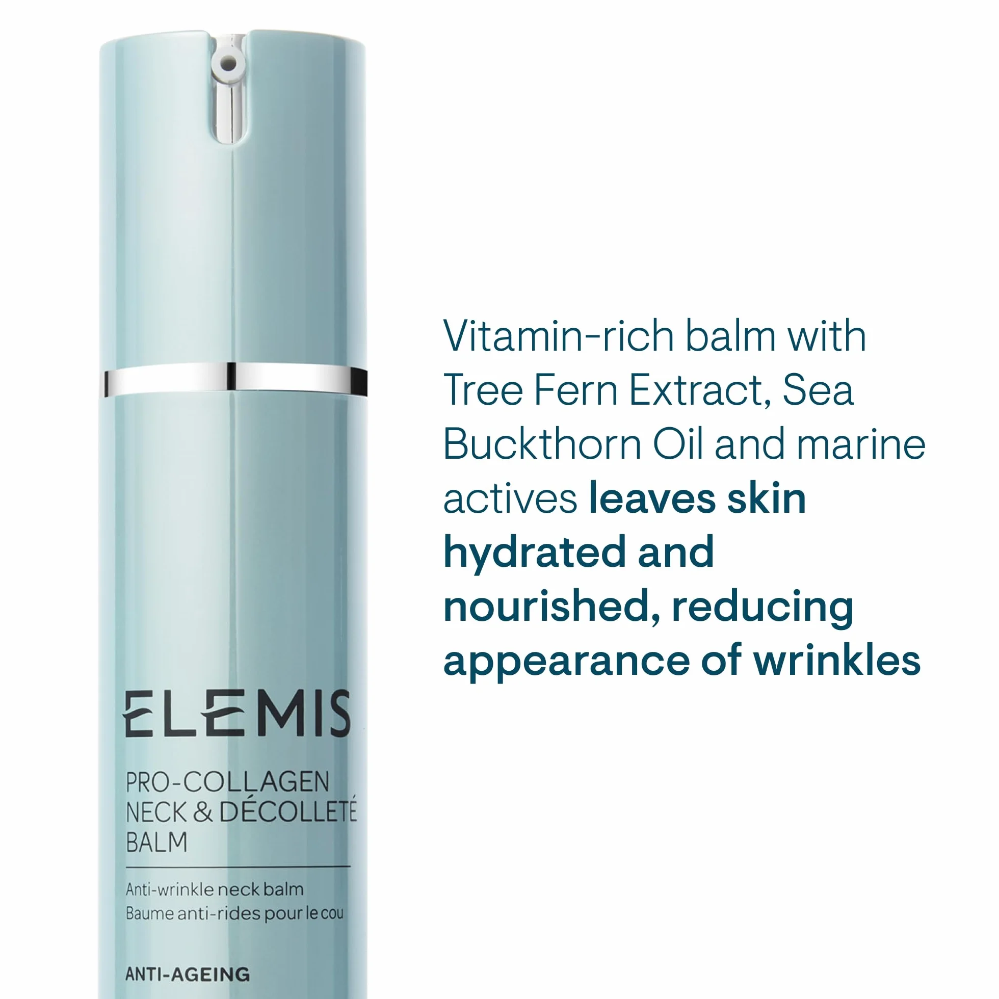 ELEMIS Pro-Collagen balsam na szyję i dekolt, nawilżający krem do twarzy i szyi do jędrny, gładki i nawilżający, bogaty w witaminy balsam przeciwzmarszczkowy odżywia skórę dla miękkiej, młodzieńczej