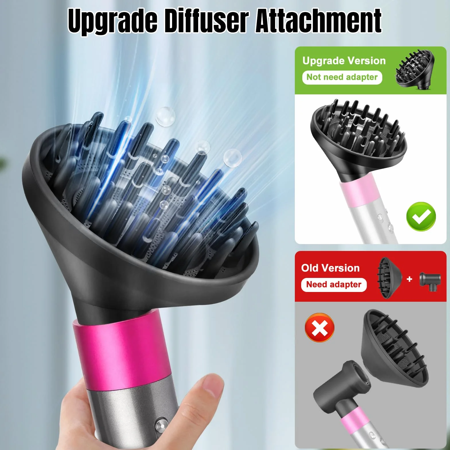 Ulepszona nasadka dyfuzora do Dyson Airwrap Styler HS01 HS03 HS05, przekształcająca stylizator powietrza w suszarkę do włosów