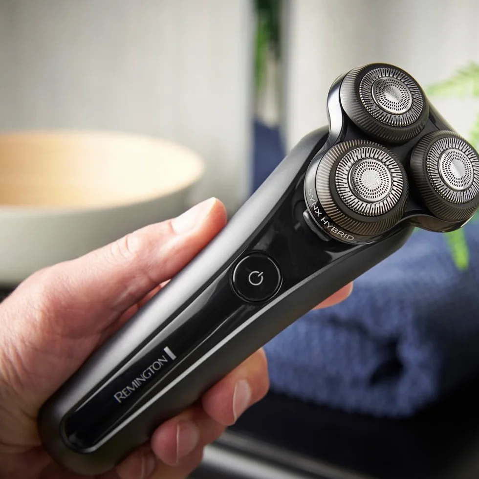 Remington X5 Limitless X Golarka elektryczna dla mężczyzn z hybrydowym systemem tnącym SynX, rotacyjna, na mokro i na sucho, trymer, elastyczne głowice, bezprzewodowa, 360° PivotBall, USB, XR1755